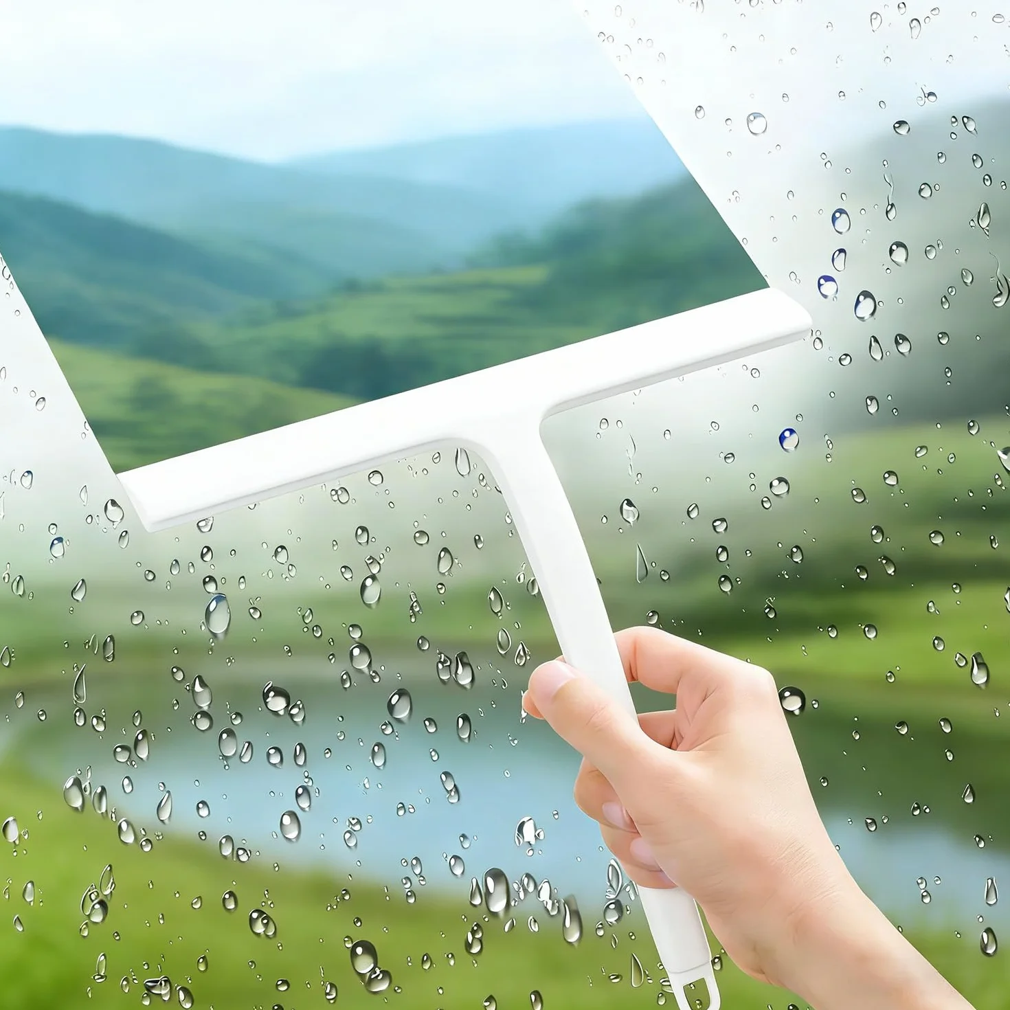 Tergivetro per Doccia 21cm Bianco Tiraacqua Vetri Pulisci Vetro Finestre e Specchi