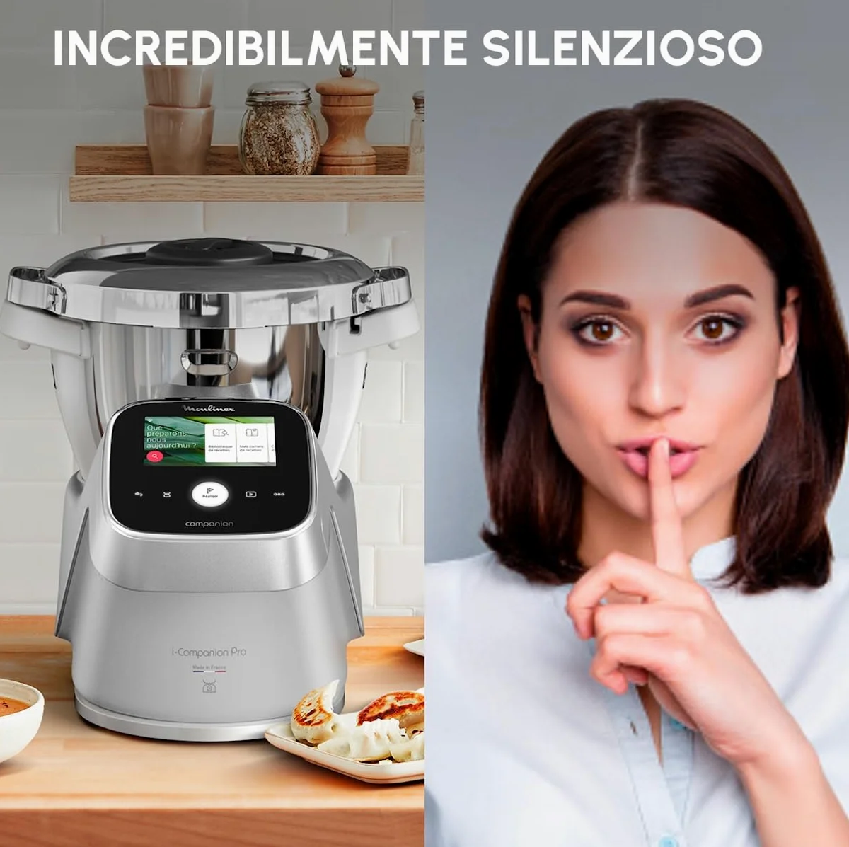 Moulinex i-Companion Touch Pro, Robot Da Cucina Multifunzione con Bilancia Integrata, 19 Modalità di Preparazione e Cottura, Capacità Utile 3L, Connettività WiFi/Bluetooth e Schermo Touch, HF93CC