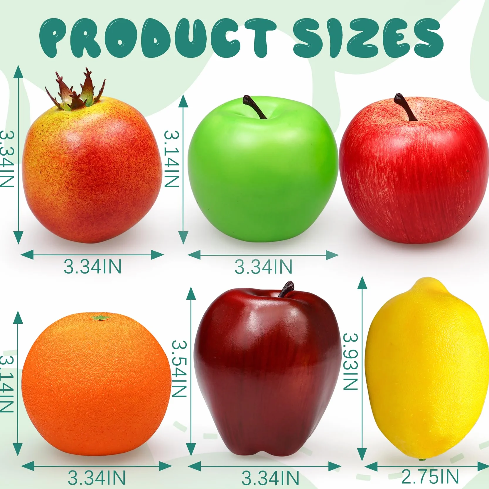 Frutti Finti Decorazione Frutta Artificiale Cucina Ciotola Realistica 6 Pezzi Set