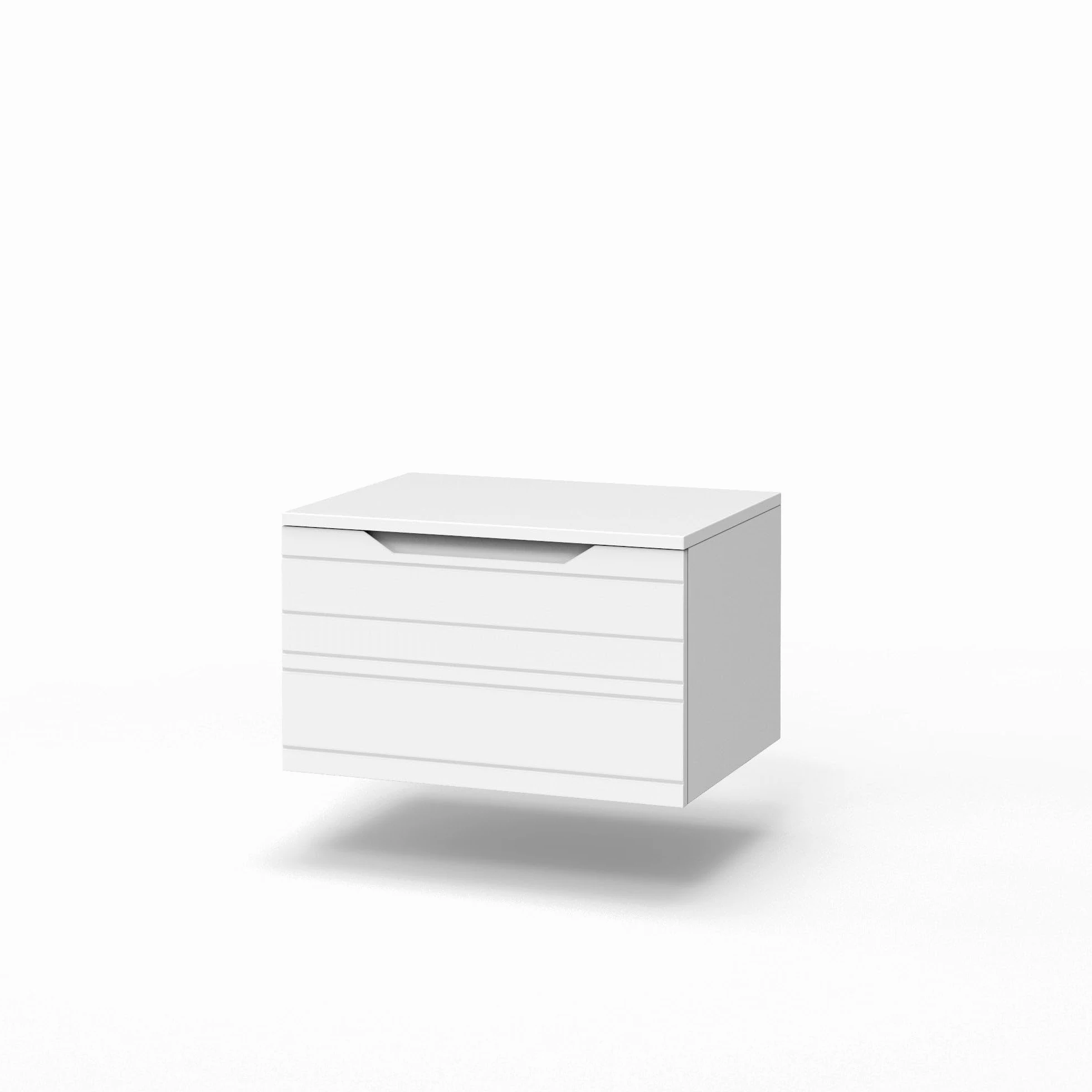 AQA DESIGN accessori casa base con top 1 cestone, top di copertura, nr1 cassetto con scorrimento e chiusura soft close, maniglia a gola, utilizzabile - Bianco - 80x45x37 cm