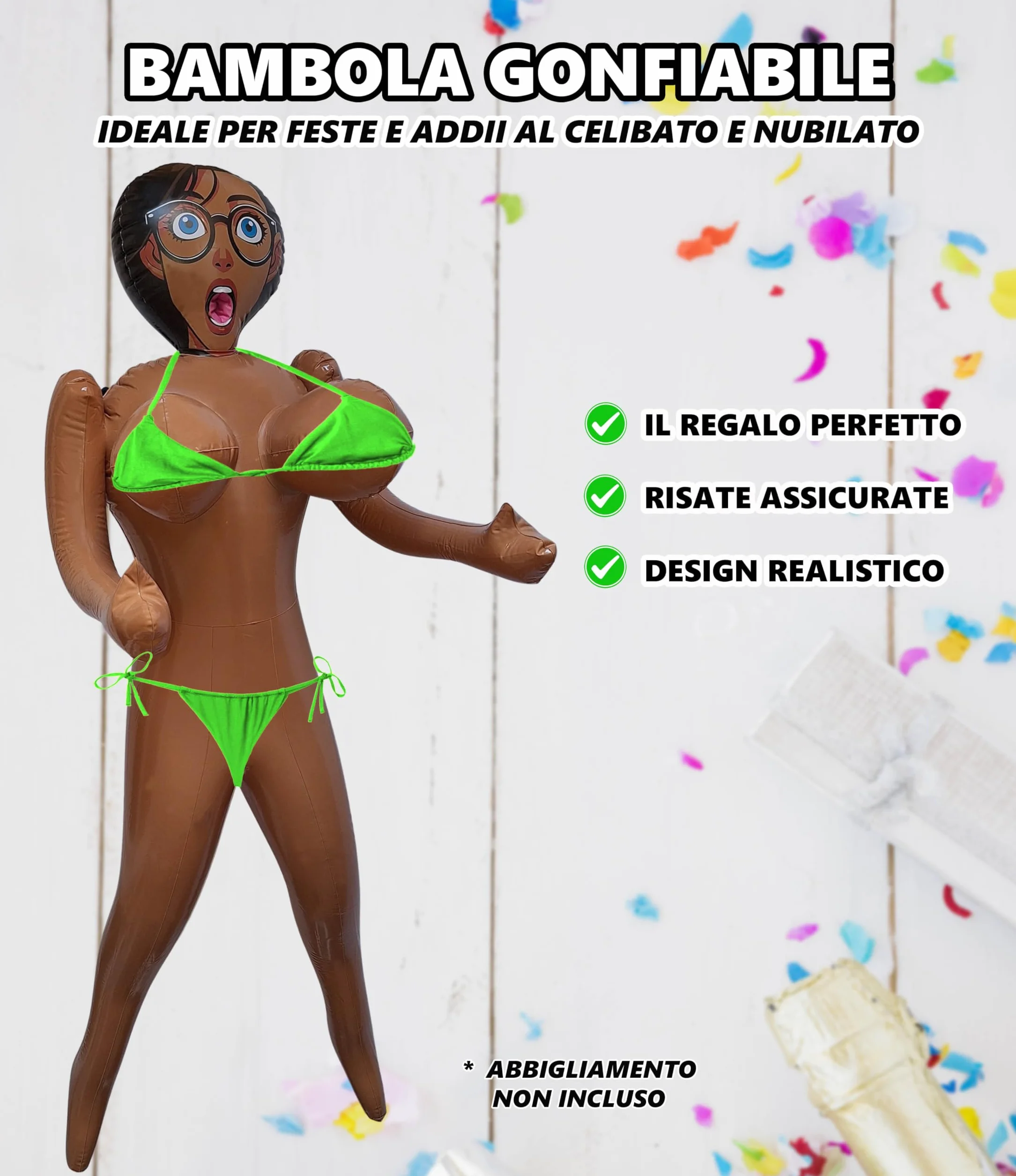 Bambola Gonfiabile 150 cm per Feste Addio al Celibato Nubilato