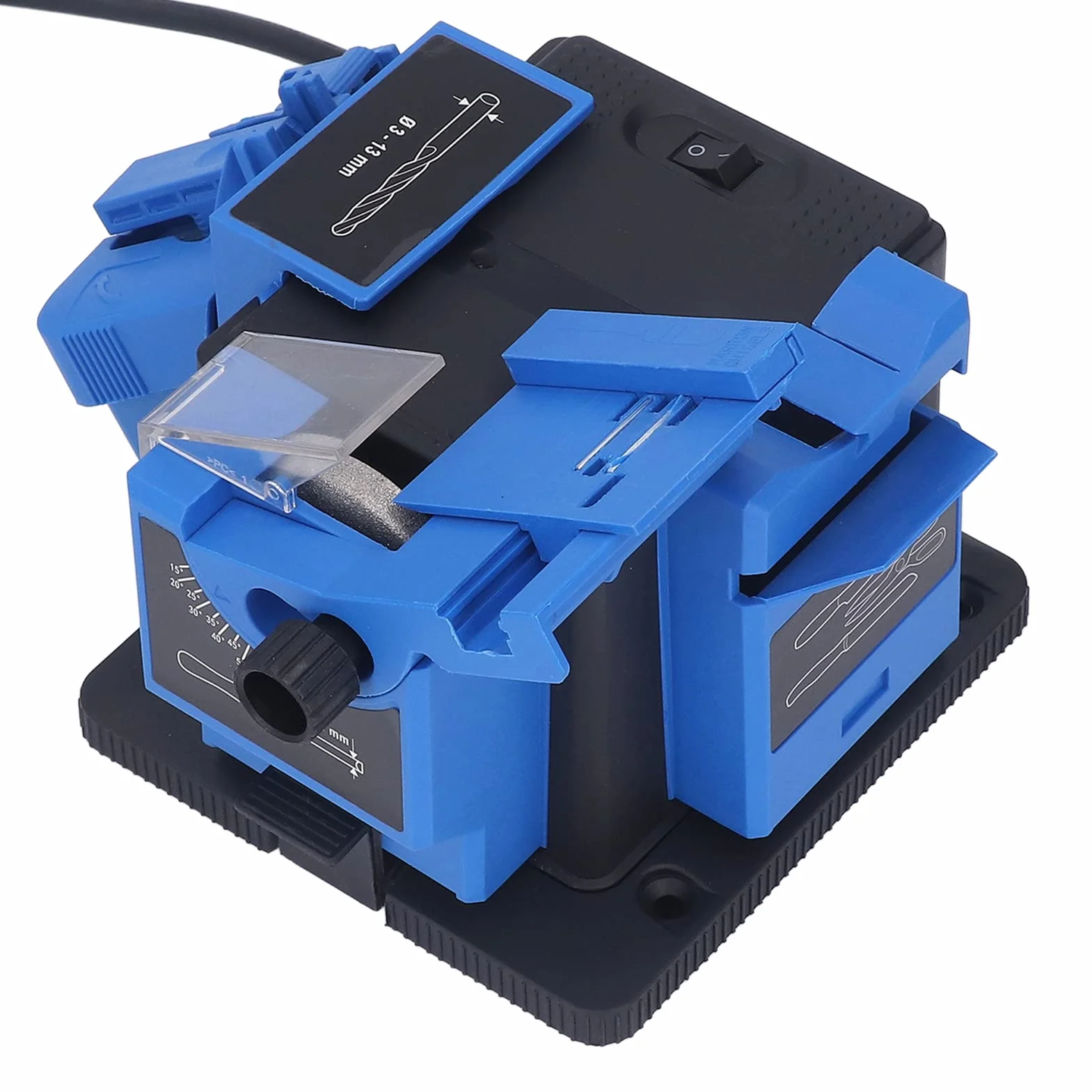Affila Punte Trapano Elettrico Multifunzione per Forbice Uso Domestico Professionale (Blue)