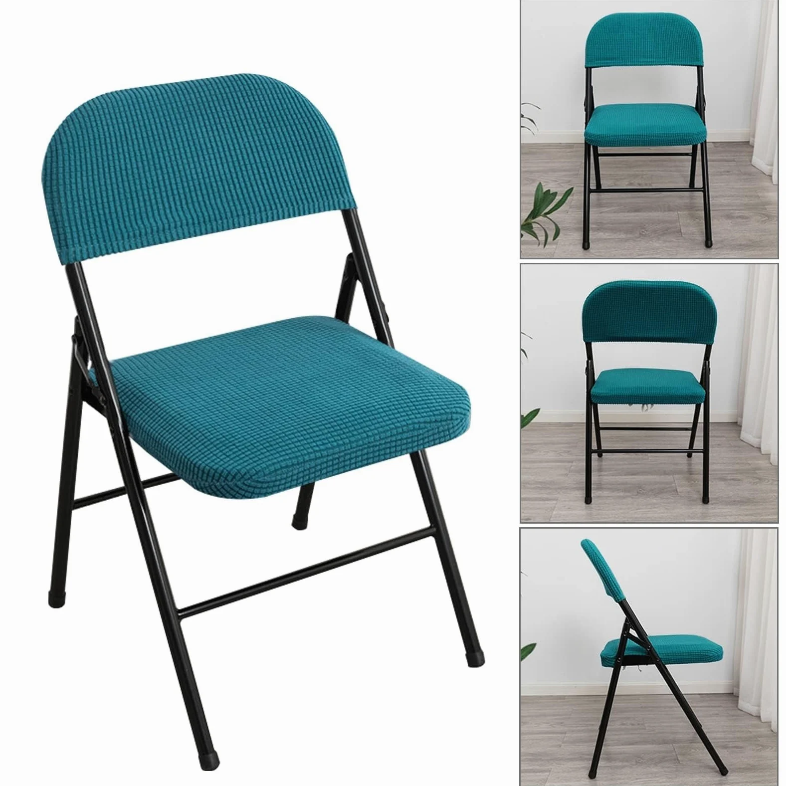 Set di 2 coprisedia elastici per sedie da ufficio, cucina e sala da pranzo, proteggono e decorano con un design elegante (144 pezzi)