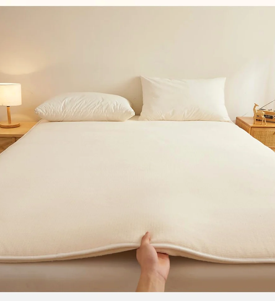 Futon - Materassino da viaggio con imbottitura in cotone, pieghevole, spesso e caldo, portatile, per campeggio, viaggi, imbottito, 90 x 200 cm
