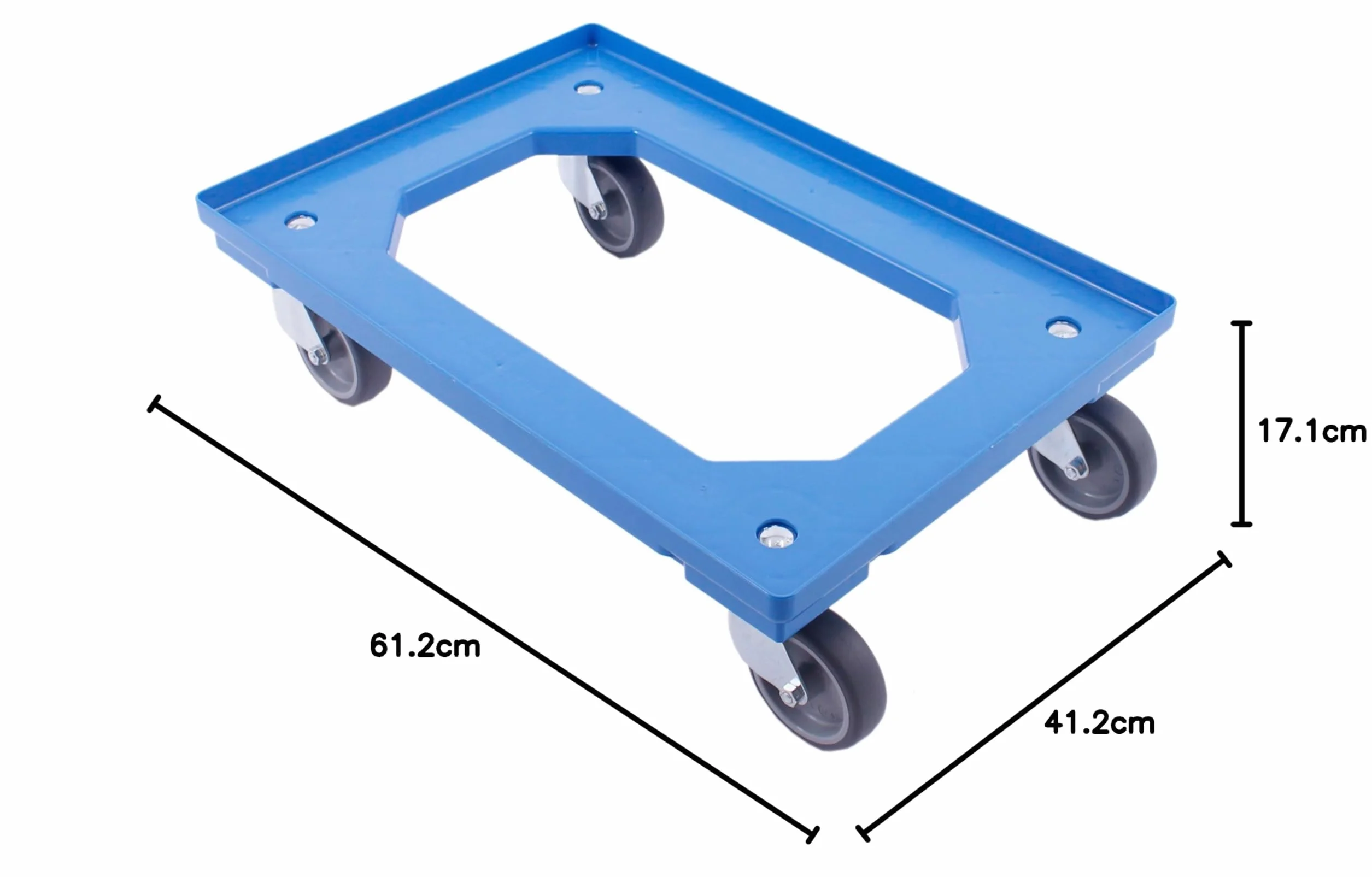 Carrello trasportabile 300 kg 4 ruote girevoli Made in Germany TÜV blu