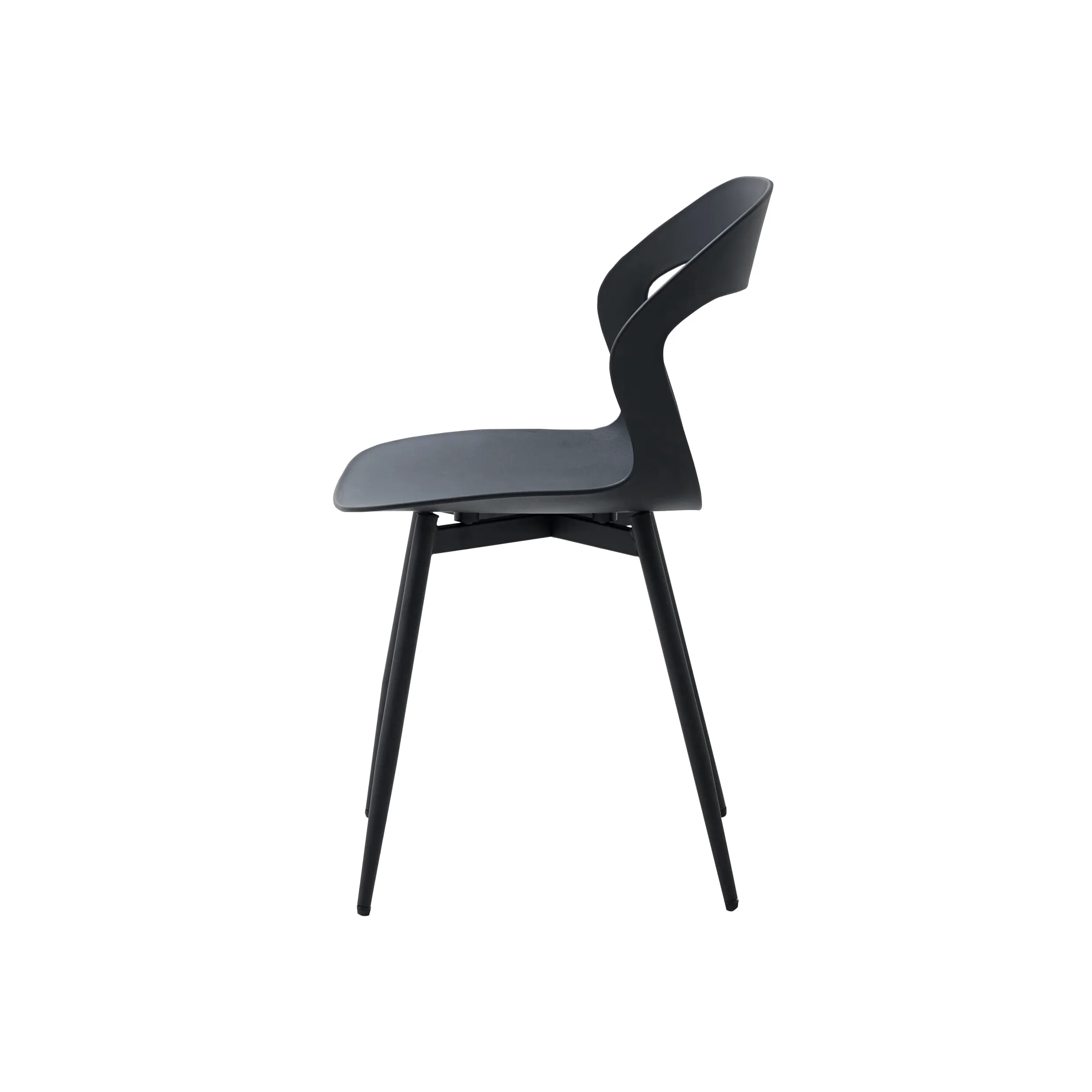 GrandCA HOME Set di 6 Sedie da Pranzo o Sedia da Ufficio con Gambe in Metallo, Sedie da Cucina per Soggiorno, Sala da Pranzo, Sala Riunioni,Nero+Nero