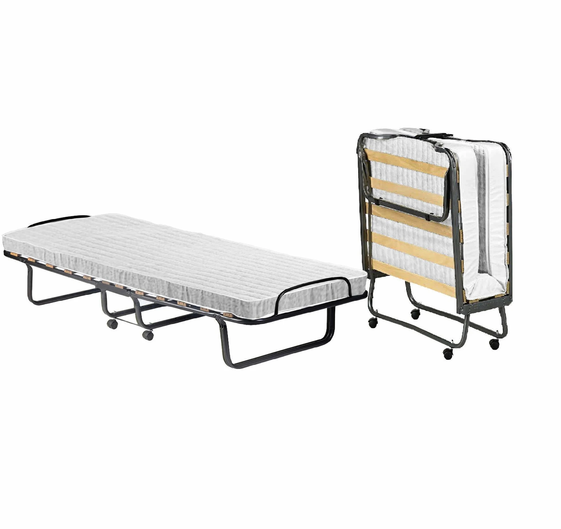 Talamo Italia Letto Pieghevole Deva, Brandina con Rete 12 doghe, Materasso Incluso, Lettino salvaspazio, 100% Made in Italy, 80x190h37 cm, Custodia Protettiva su Richiesta, Bianco, 190 cm