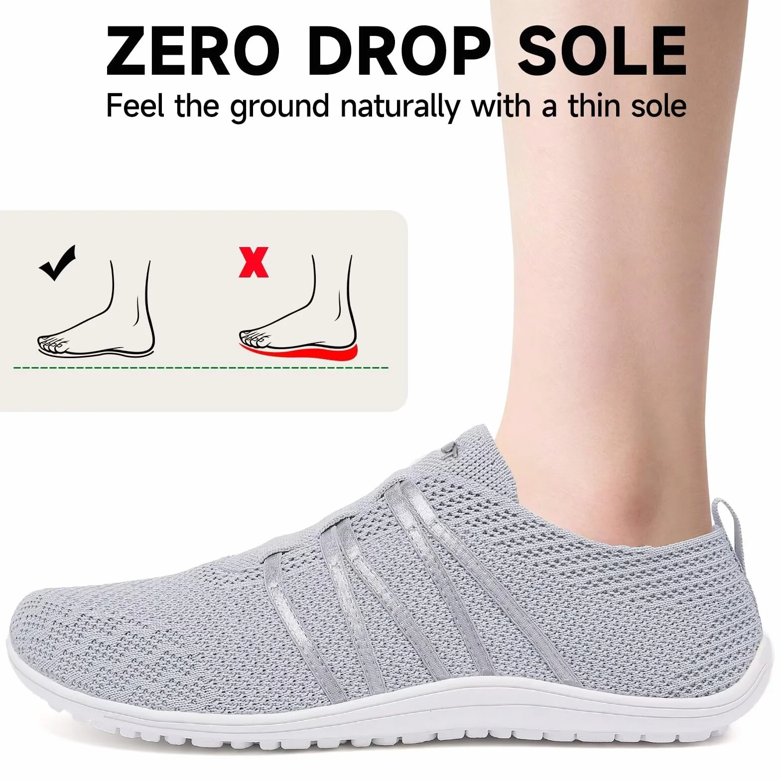 Wizshoe Scarpe Barefoot Donna Slip on Sneakers Uomo Minimaliste Scarpe Leggere Suola Zero Drop