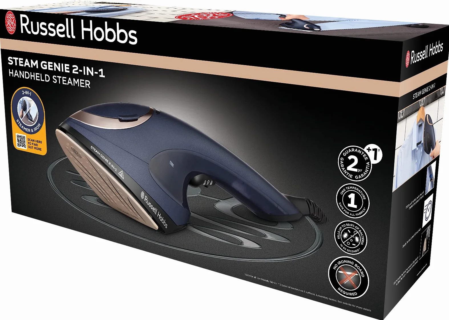 Russell Hobbs Ferro da Stiro Verticale 1700W 20 g/min Vapore Steam Genie 2 in 1 Antibatterico 28370-56