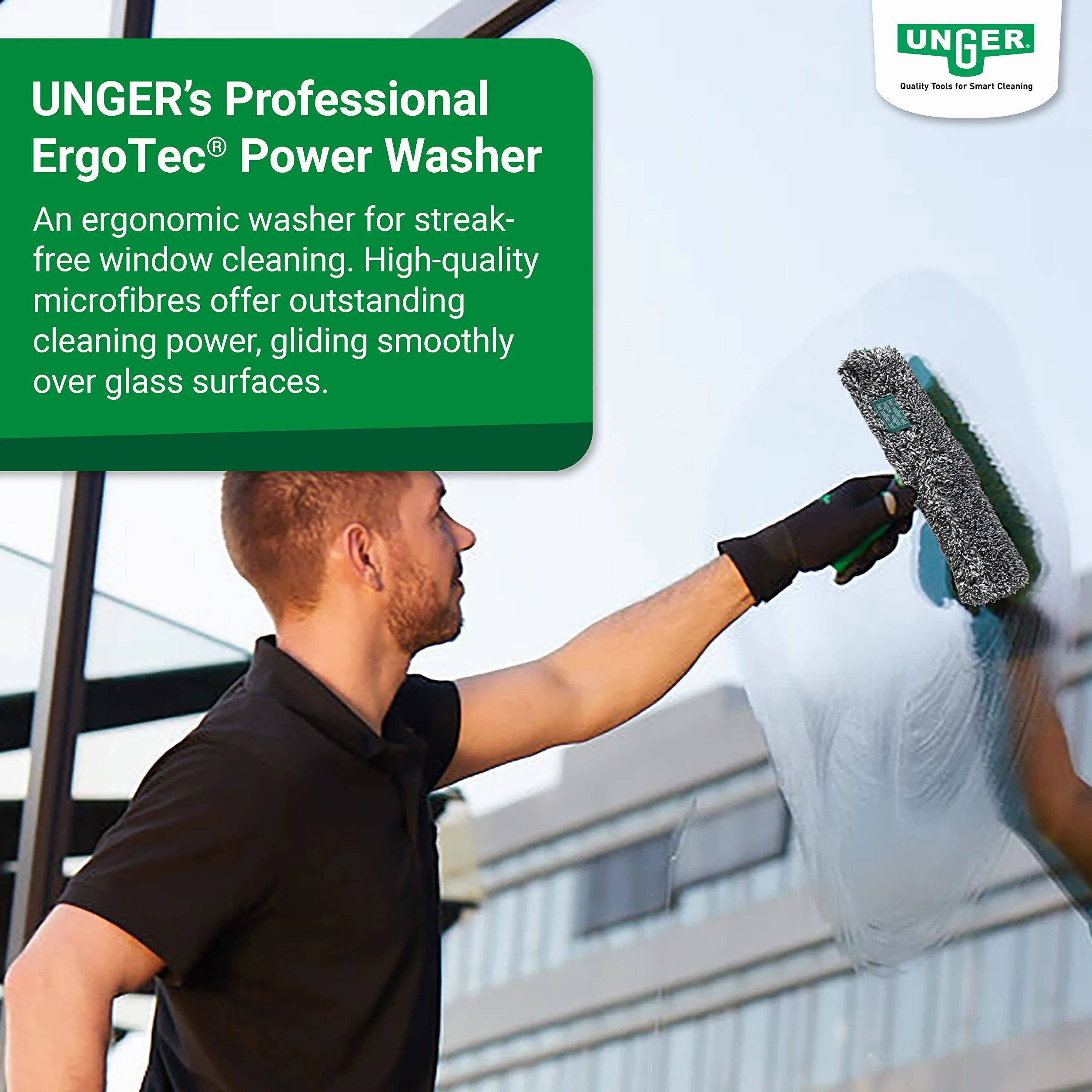 Unger ErgoTec Power BC350 Lavavetri Microfibra Poliestere Vetro Senza Aloni