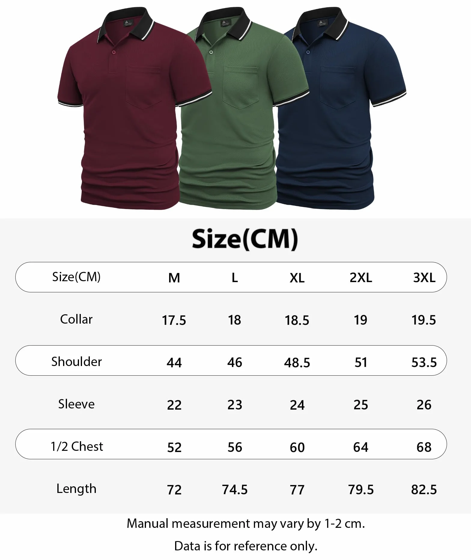 SwissWell 3 Pezzi Polo Uomo Manica Corta Traspirante Estiva