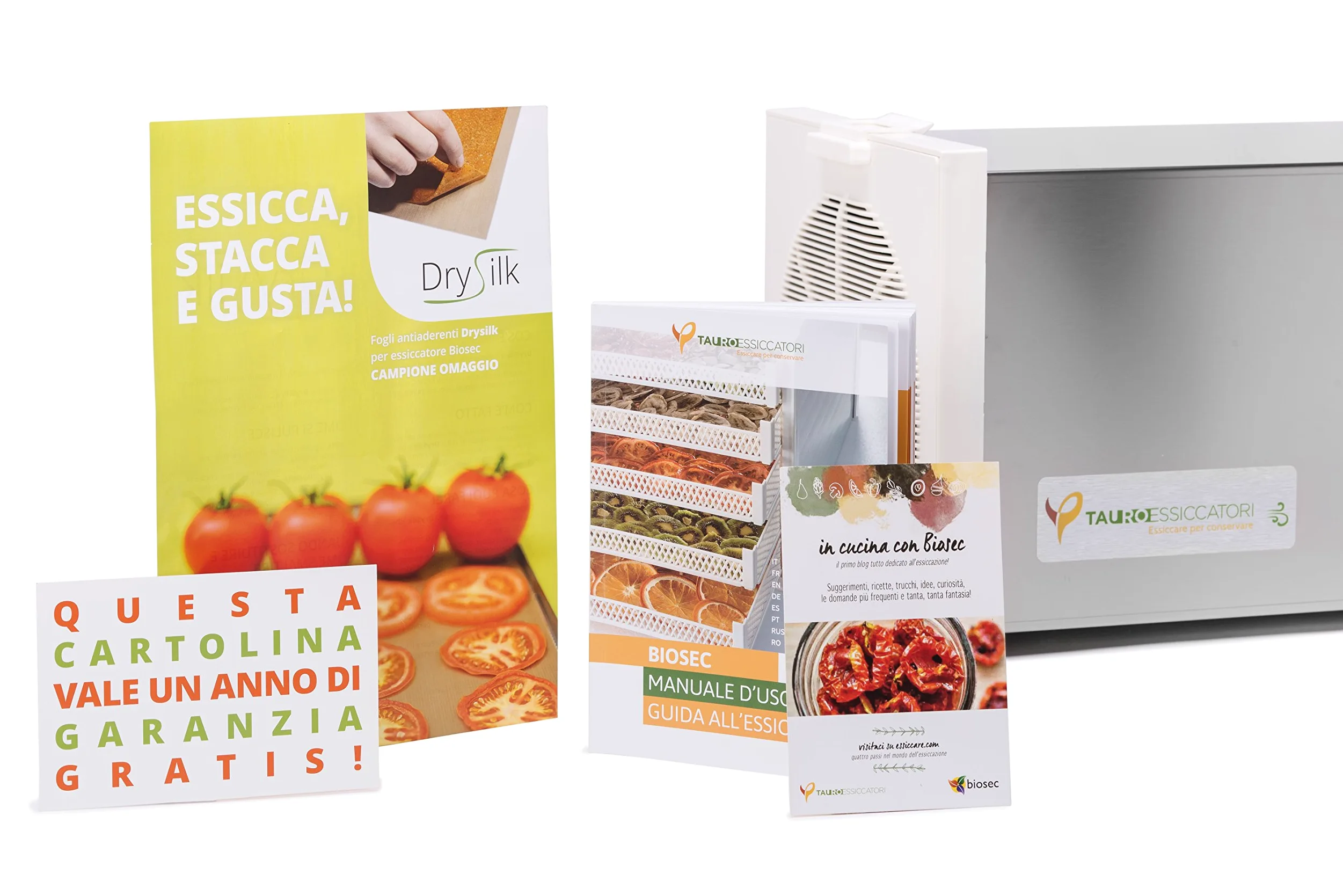 Tauro Essiccatori, Essiccatore alimentare Biosec Deluxe B6 a flusso orizzontale Made in Italy in acciaio inox con 6 cestelli, potenza 550W essicca fino a 3,5Kg