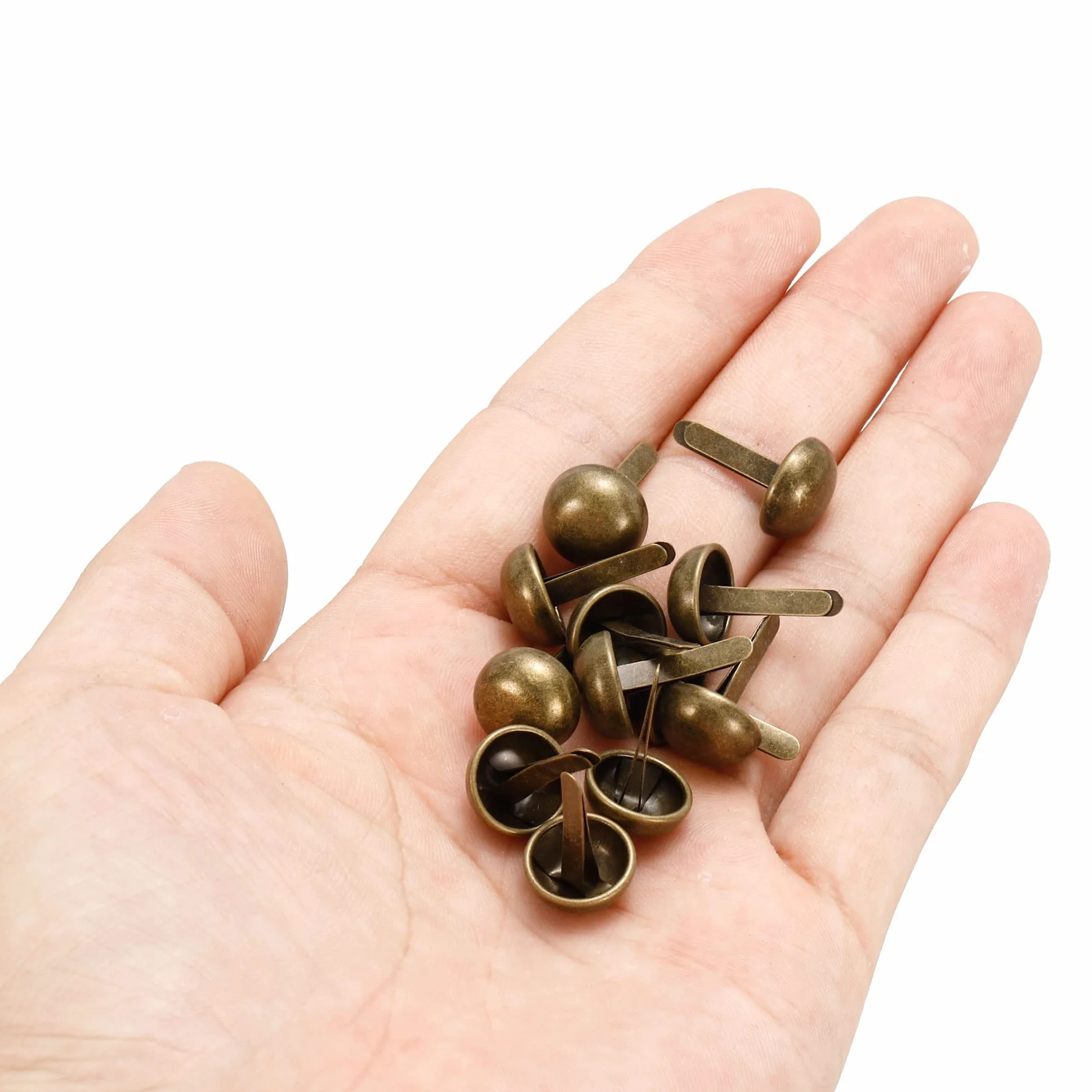 PATIKIL 100pz 12x20mm Mini Puntine Carta Fissaggi Rotondo Bronzo Tono per Arte Scrapbooking