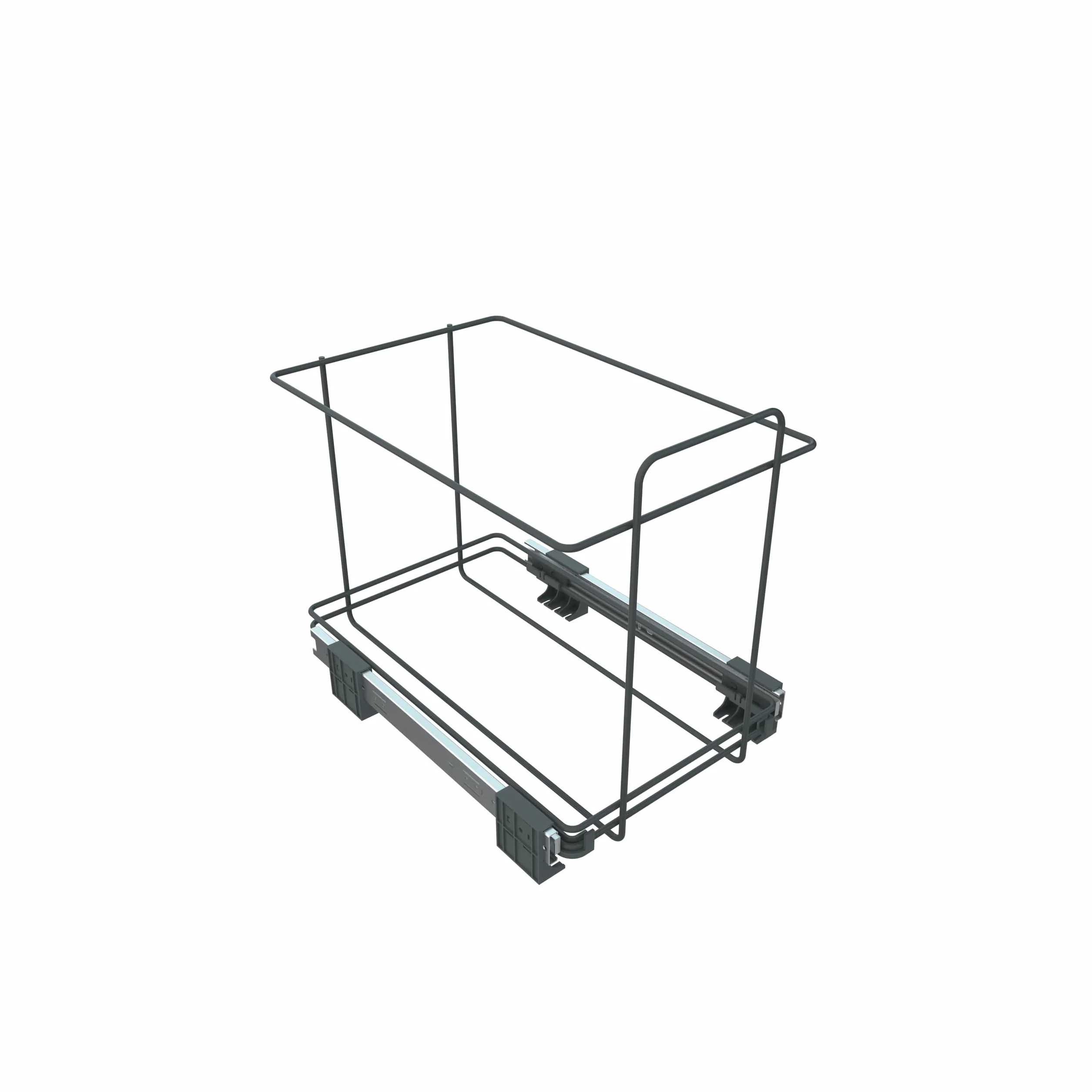 Elletipi ECOFIL PF01 34B3 Pattumiera Differenziata Estraibile per Base, 4 x 8 Litri, Guide in Metallo, Grigio, 30 x 45 x 36 cm