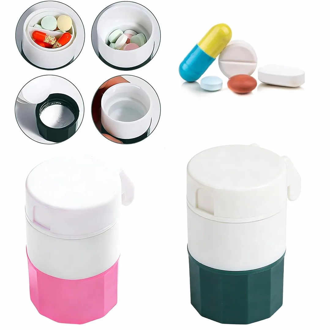 Taglia Pillole Trita Pastiglie Medicine Conservatore Compresse Verde Rosa