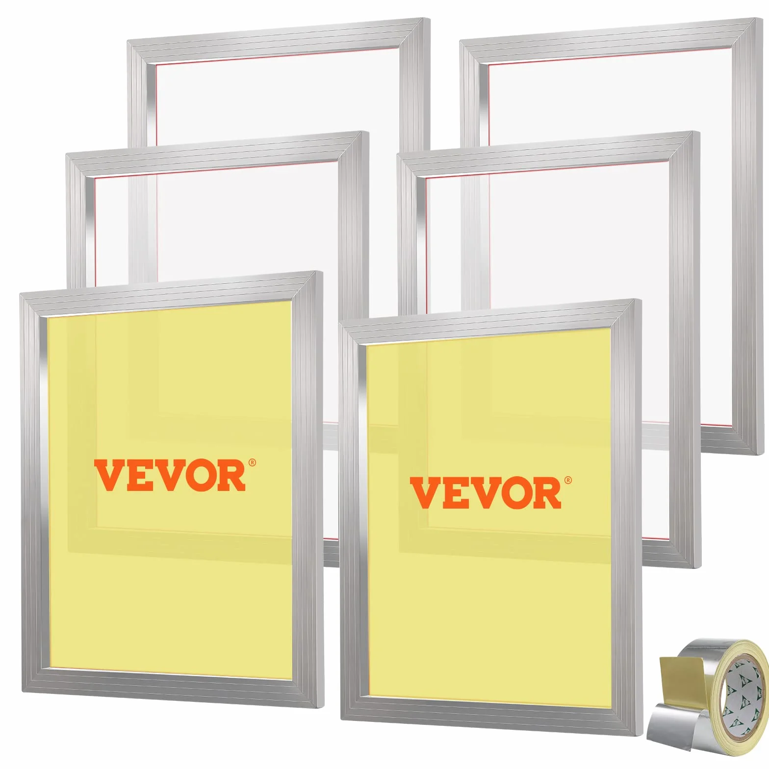 VEVOR Kit Telaio Stampa Serigrafica Lega Alluminio 50,8 x 61 cm 160 Maglie 6 Pezzi Spessore 2,5cm