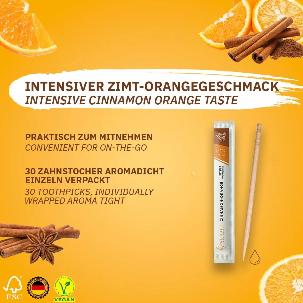 Wunder Aromatyzowane Stuzzicadenti 30 sztuk 8 smakow Higiena Oralna