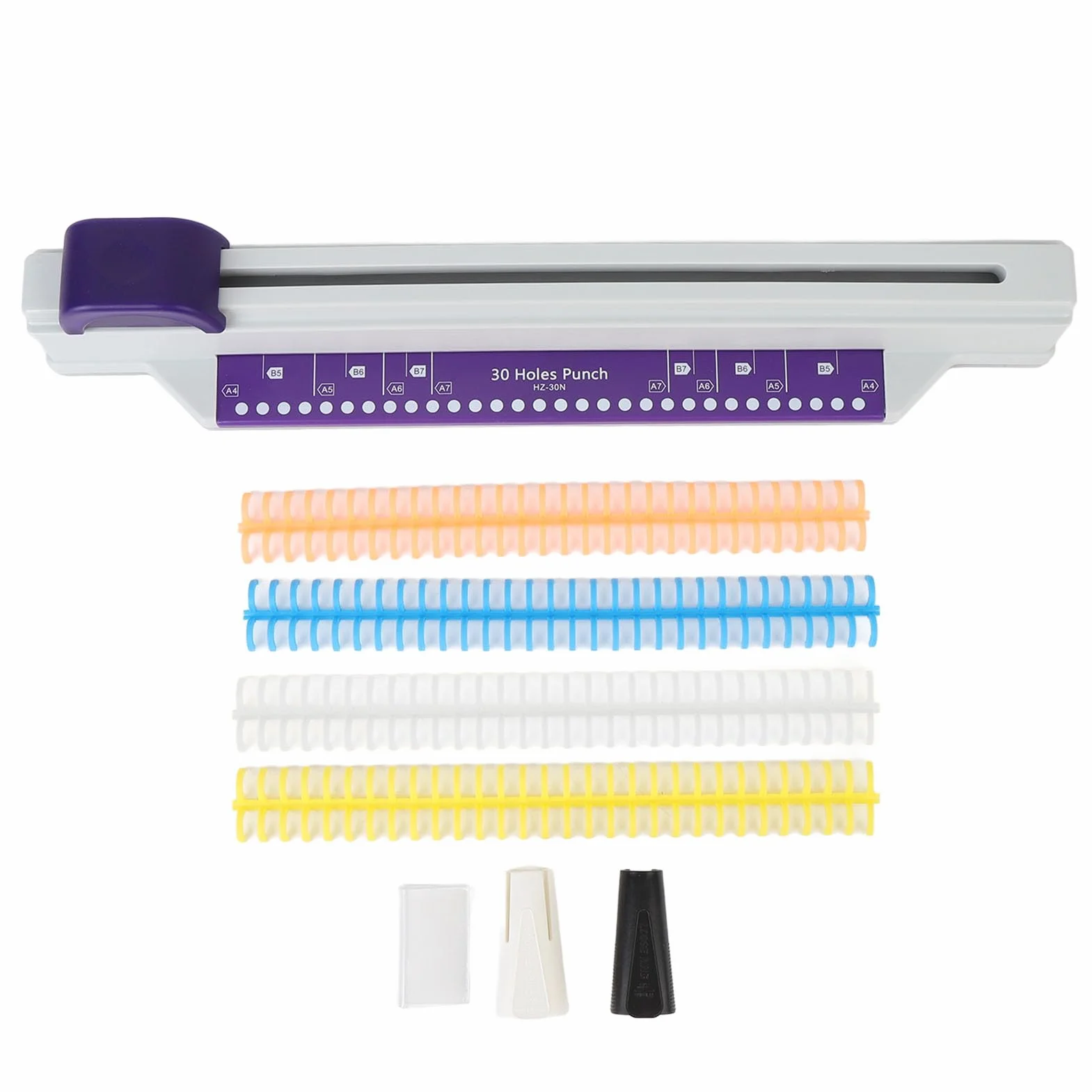 Perforatrice a 30 Fori, Fogli Sciolti per Raccoglitore Ad Anelli A4, Perforatrice per Carta con 4 Strisce di Fogli Sciolti, Rilegatrice a Spirale, Perforatrice Portatile per