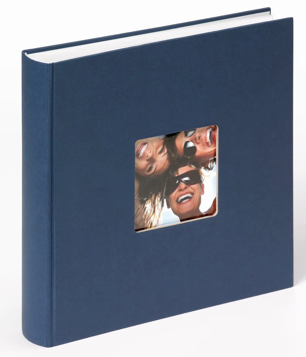 walther design Album Fotografico Blu 30 x 30 cm con Ritaglio di Copertina, Fun FA-208-L