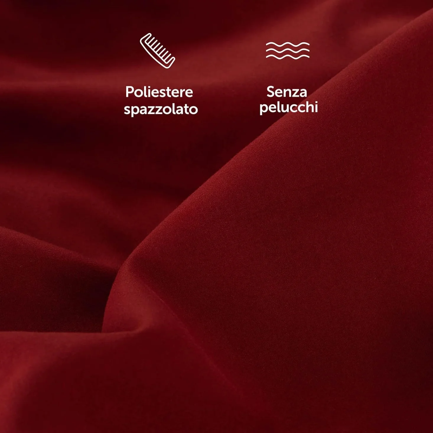 Fodera per cuscino 50x80 2 pezzi microfibra OEKO-TEX 100% lavabile rosso aurora