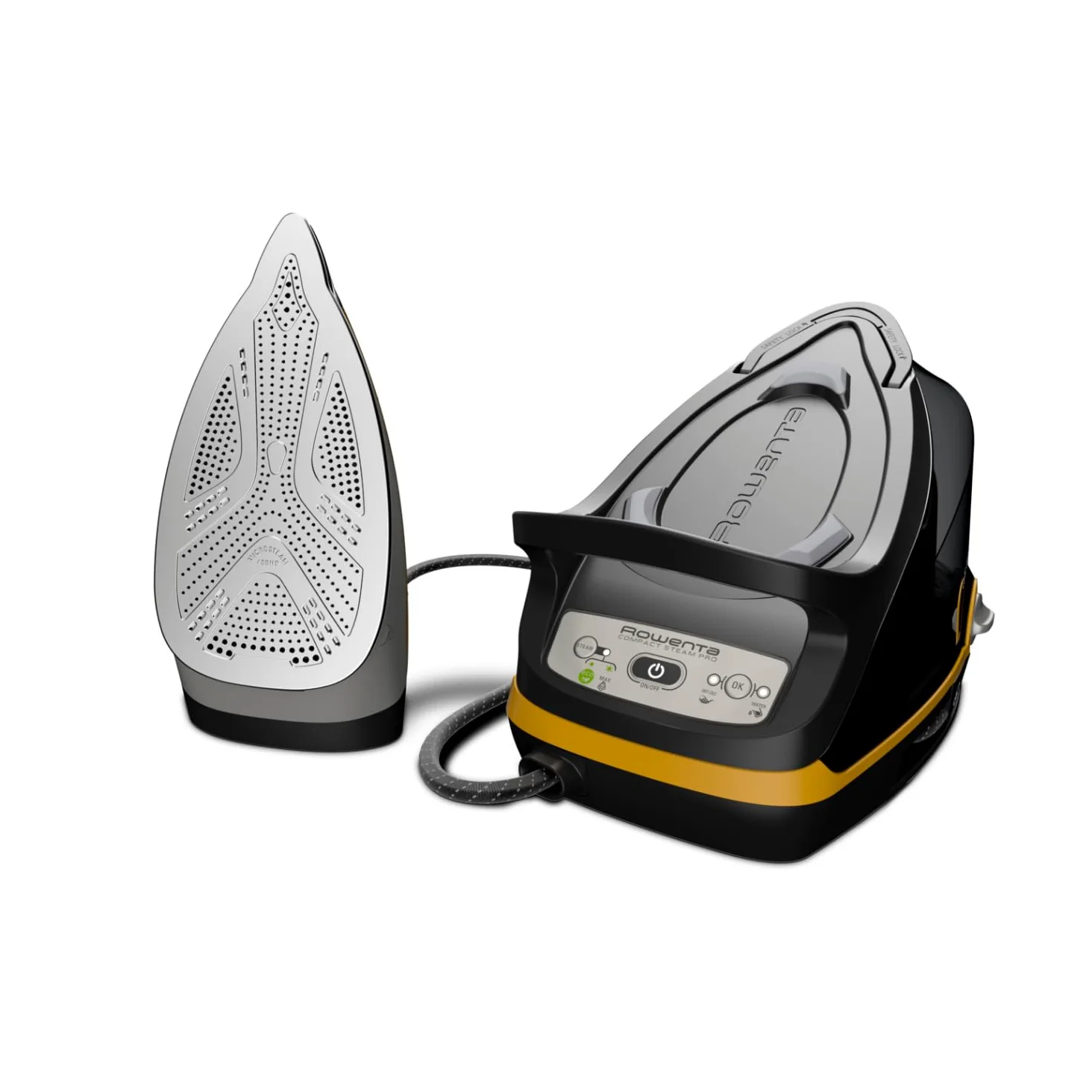 ROWENTA COMPACT STEAM PRO, Ferro da Stiro con Caldaia ad Alta Pressione, 6.4 bar, Colpo Vapore da 325 g/min, Piastra Antigraffio, DG7644