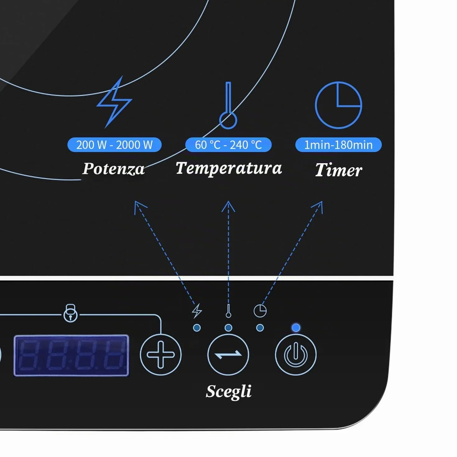 Aigostar BlueFire piastra a induzione portatile 2000W 240℃