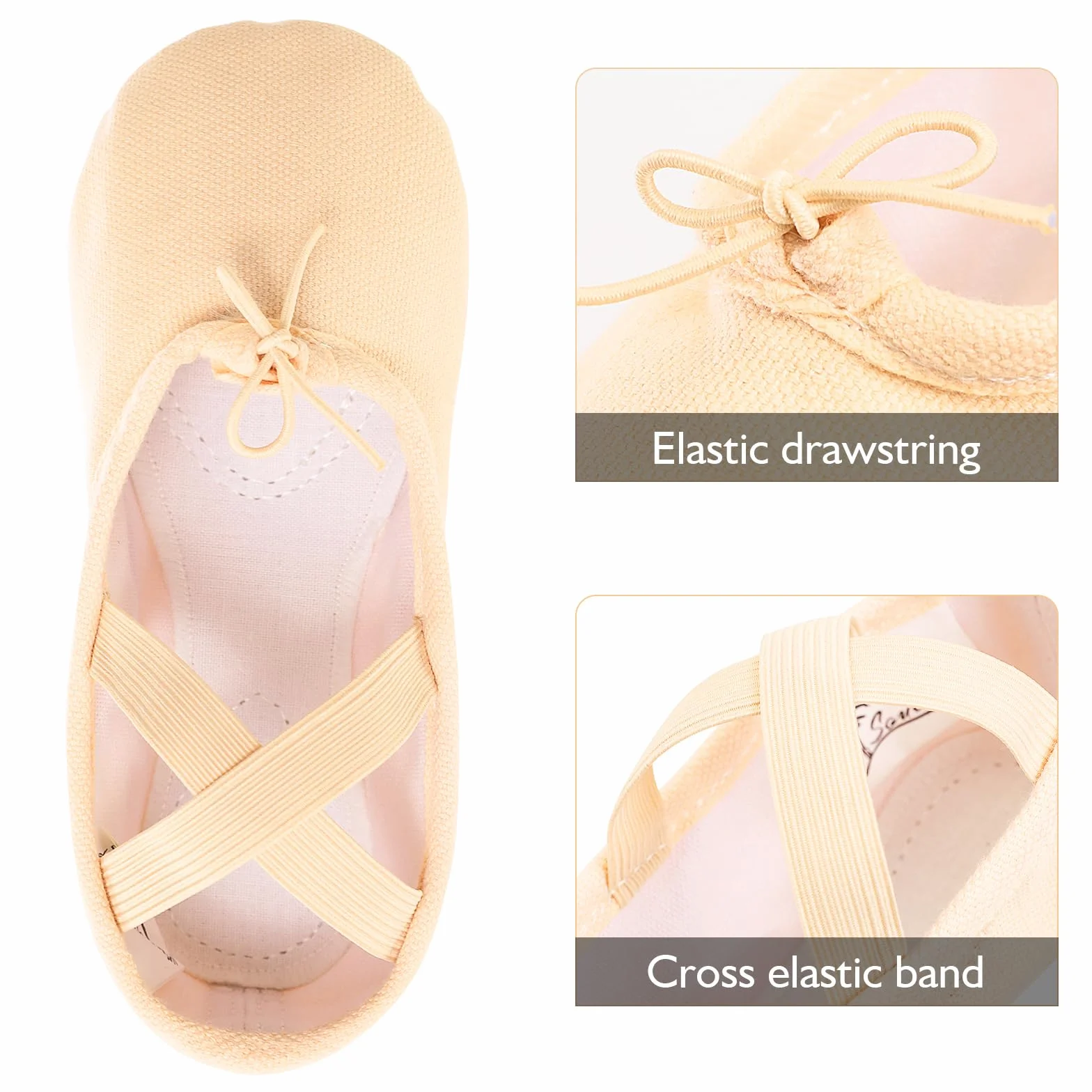 Soudittur Scarpe Danza Classica Tela Mezze Punte Ballerina Ginnastica per Bambina Ragazze Donna