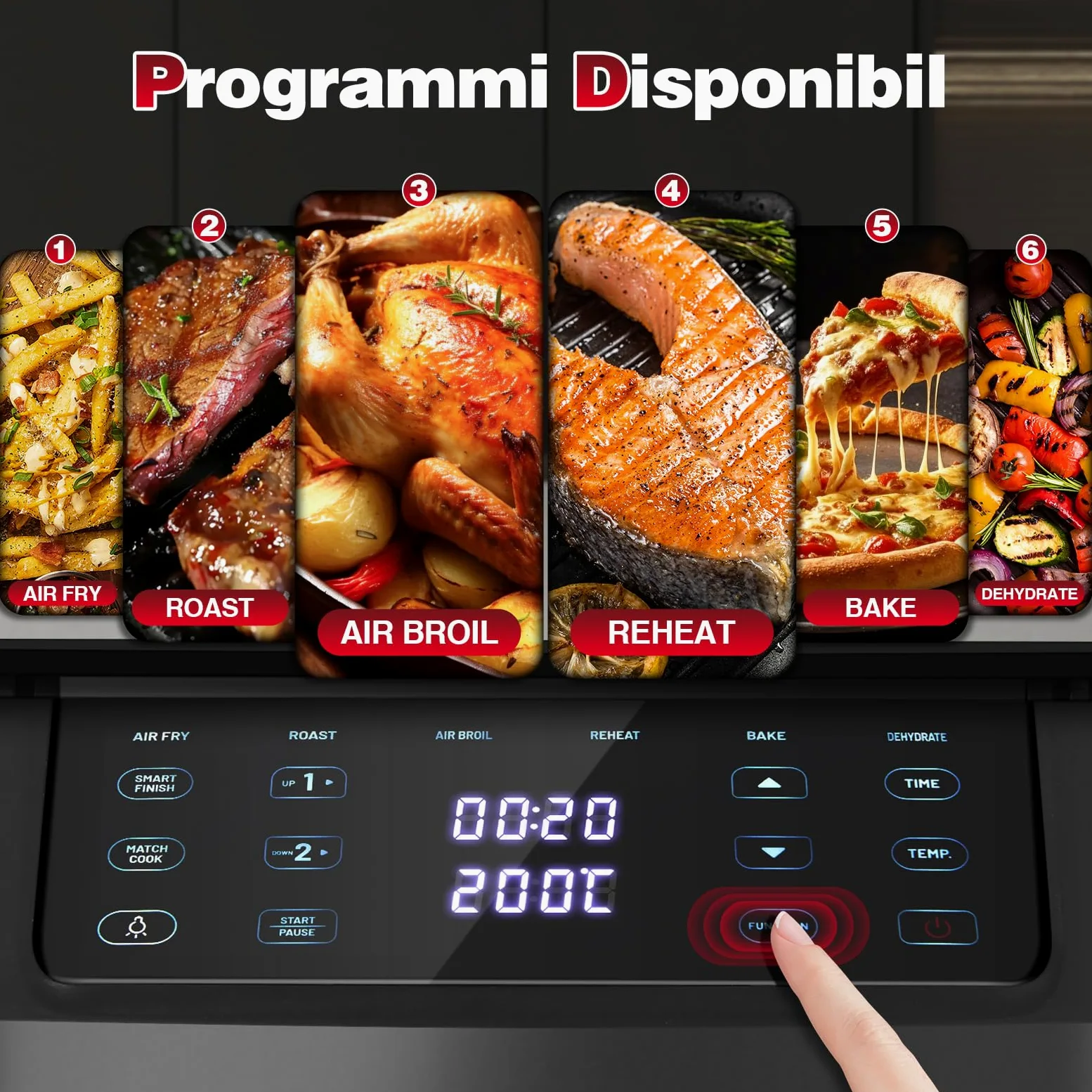 TopStrong Friggitrice ad Aria Doppio Cestello, 11 Litri Air Fryer Verticale 2 Cestelli con Finestra, 40-220℃, 6 Funzioni, Compatta, 2500W, Fino a 8 Persone, Componenti Lavabili in Lavastoviglie