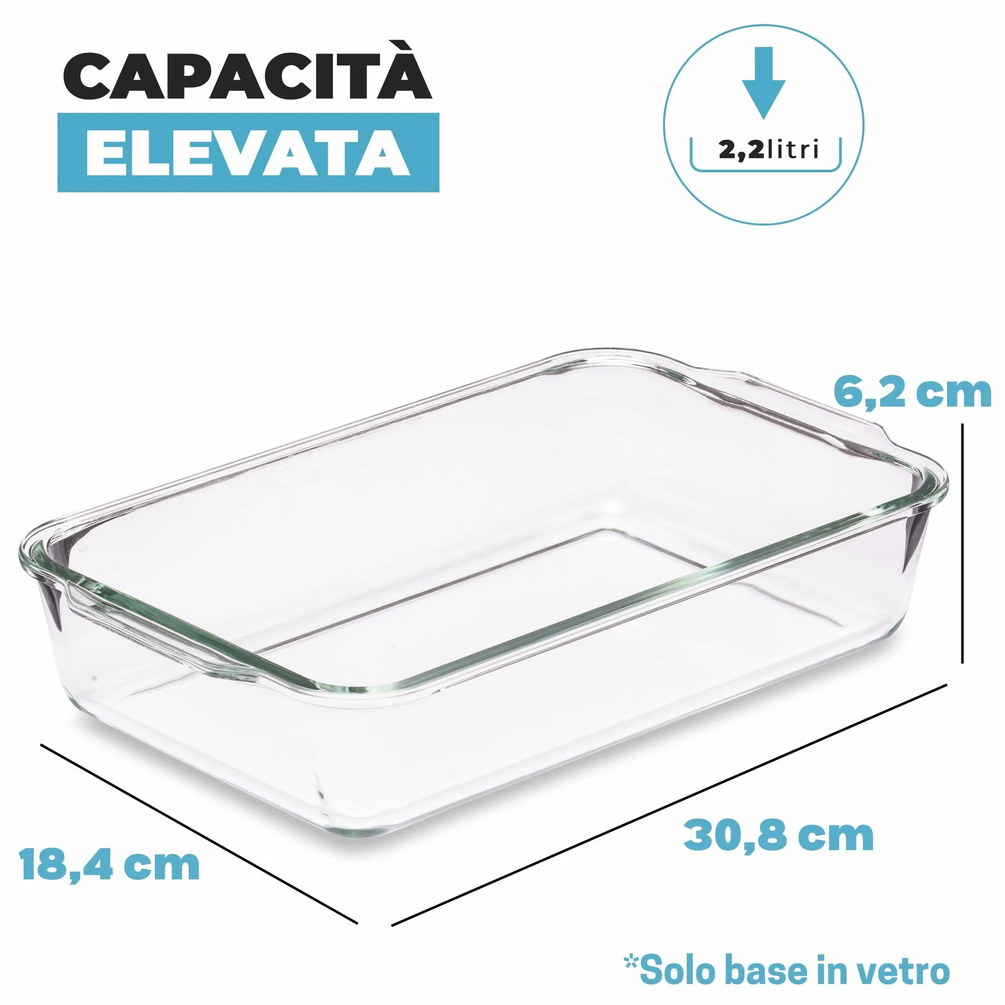 Igluu Meal Prep Teglie in Vetro per Lasagne con Coperchi (Set da 3) – Ermetiche e Senza BPA – Forno, Microonde, Freezer e Lavastoviglie – 2,2 L – Vetro Borosilicato