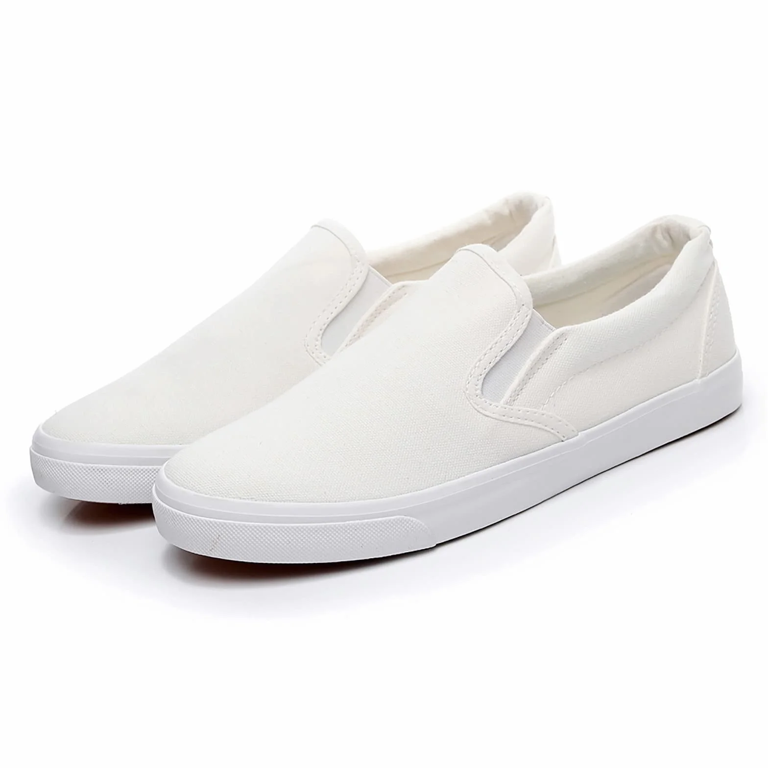 Scarpe da ginnastica uomo tela senza lacci mocassini casual leggeri pannello elastico plimsolls piatti traspiranti soletta imbottita tomaia tessuto morbido