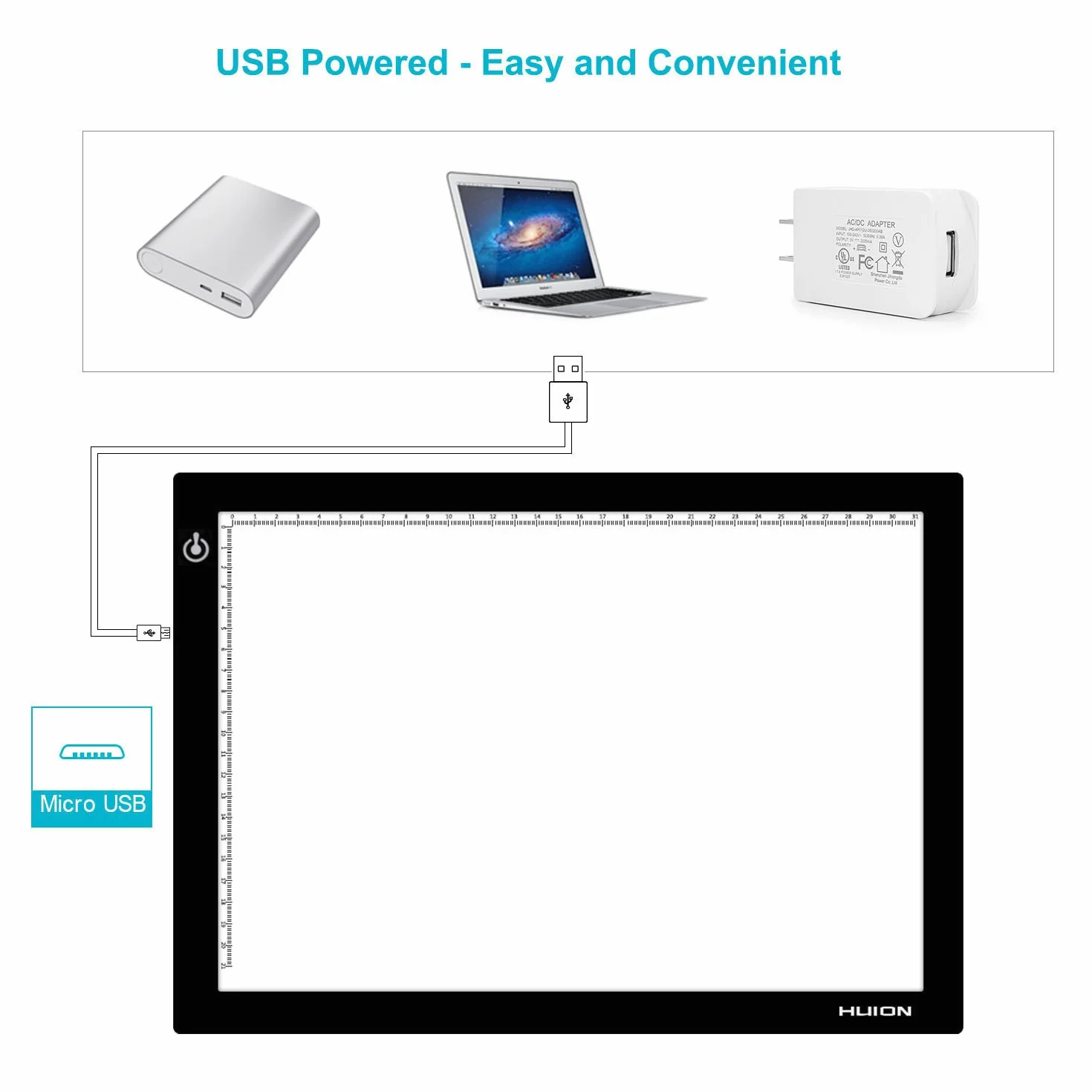 HUION L4S USB 36x27cm Tavola Luminosa LED Regolabile per Disegnare Schizzi
