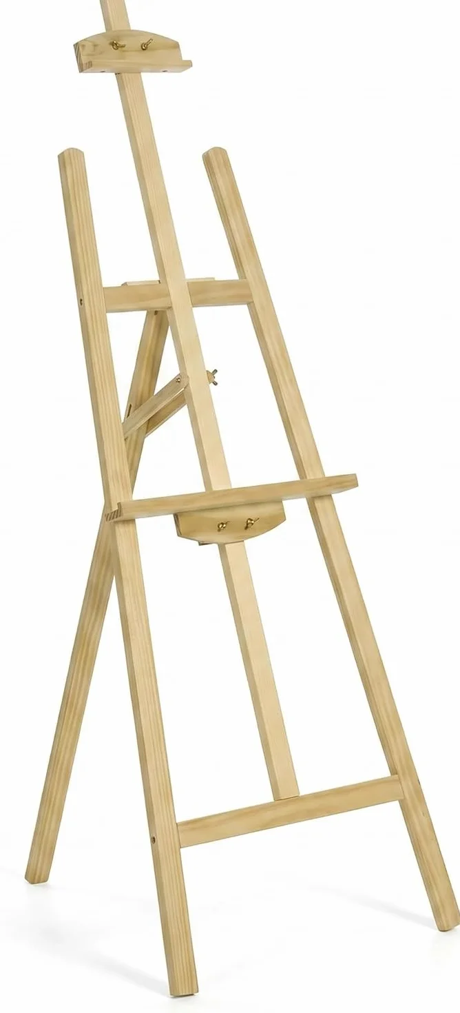Cavalletto Pittura in Legno di Pino 175 cm Regolabile Altezza e Inclinazione