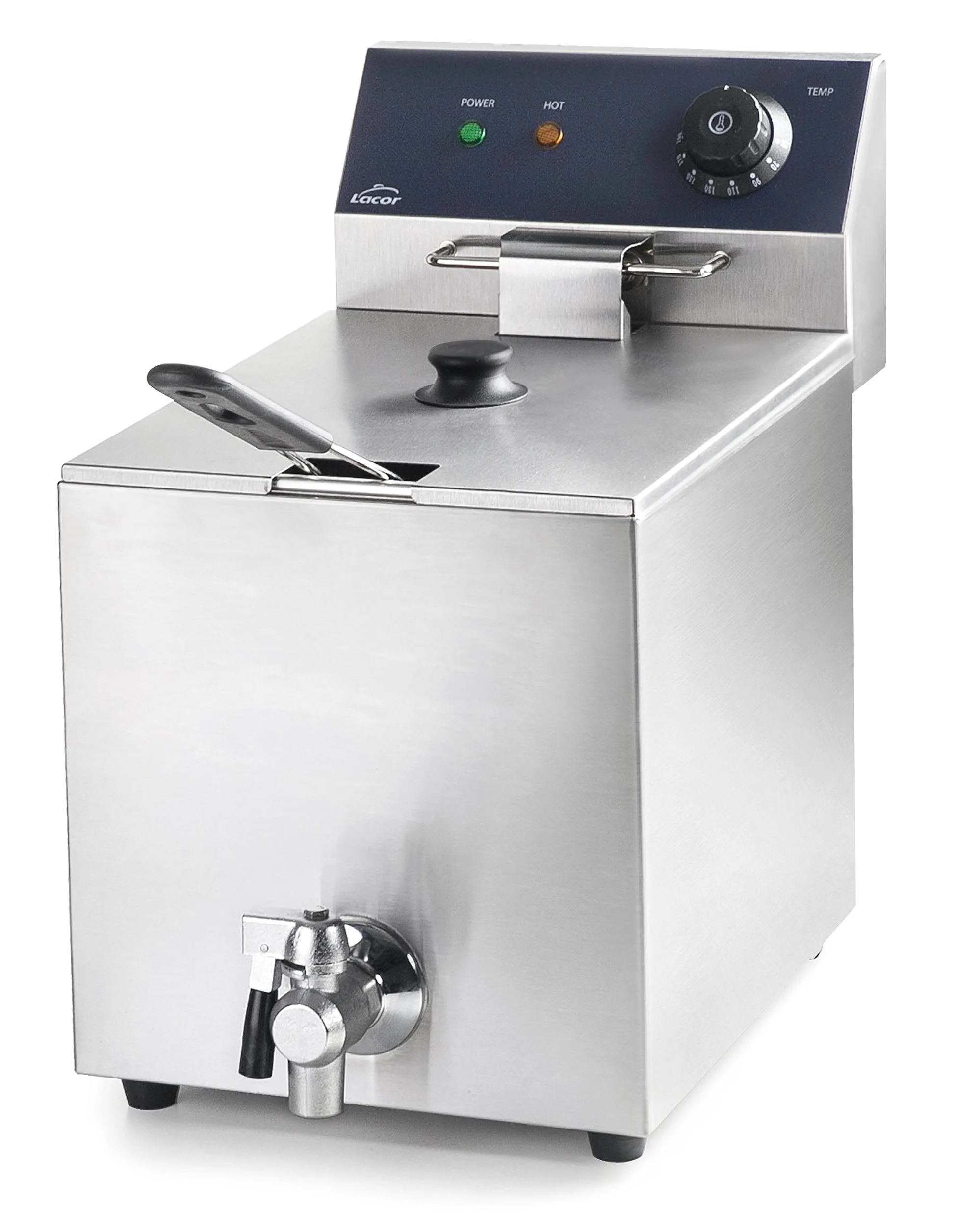LACOR 69468 69468 - Friggitrice elettrica con rubinetto professionale, 3250 W, 8 l, acciaio inox