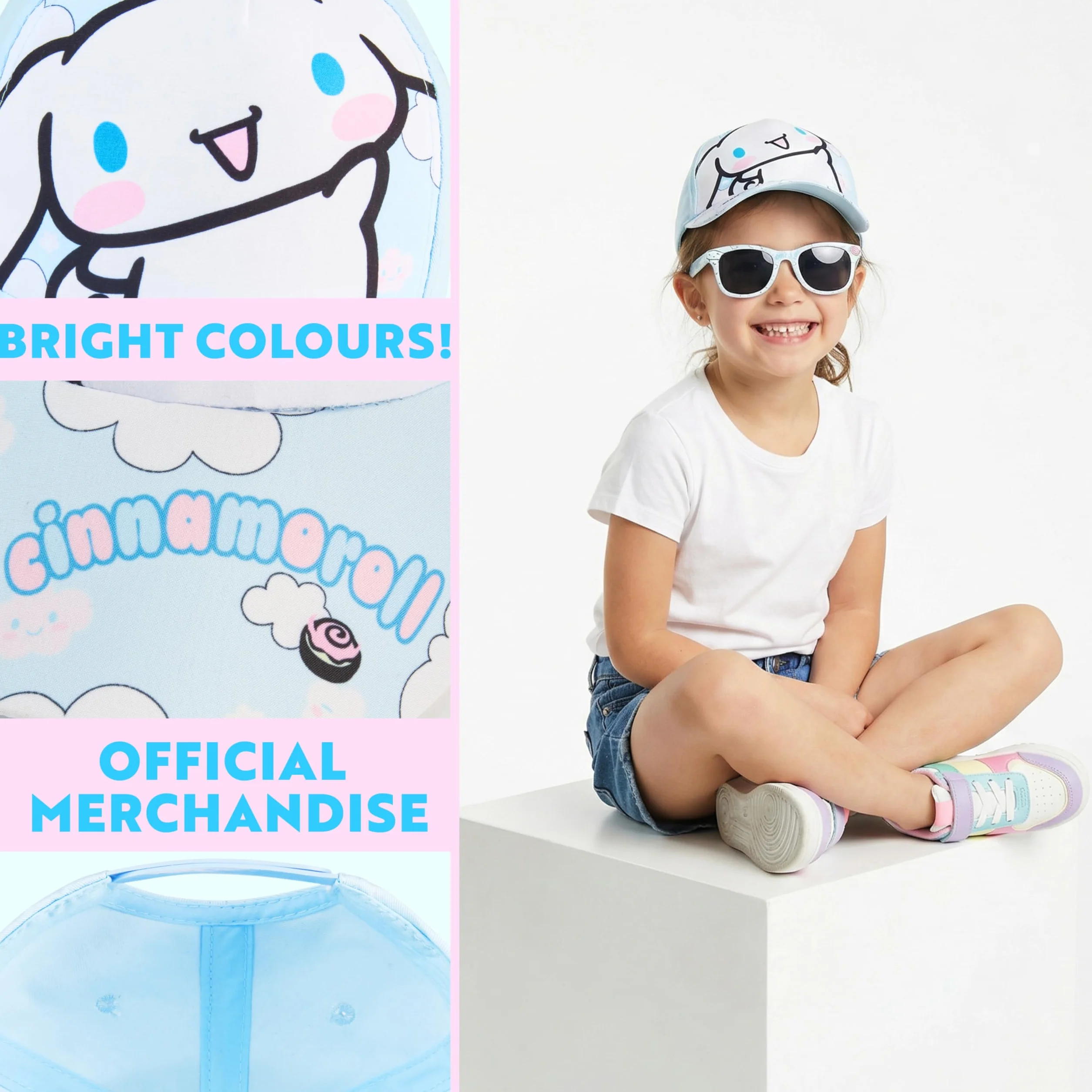 Disney Stitch Care Bears Kuromi Cinnamoroll Cappello con Visiera Occhiali da Sole Bambino Protezione UV400