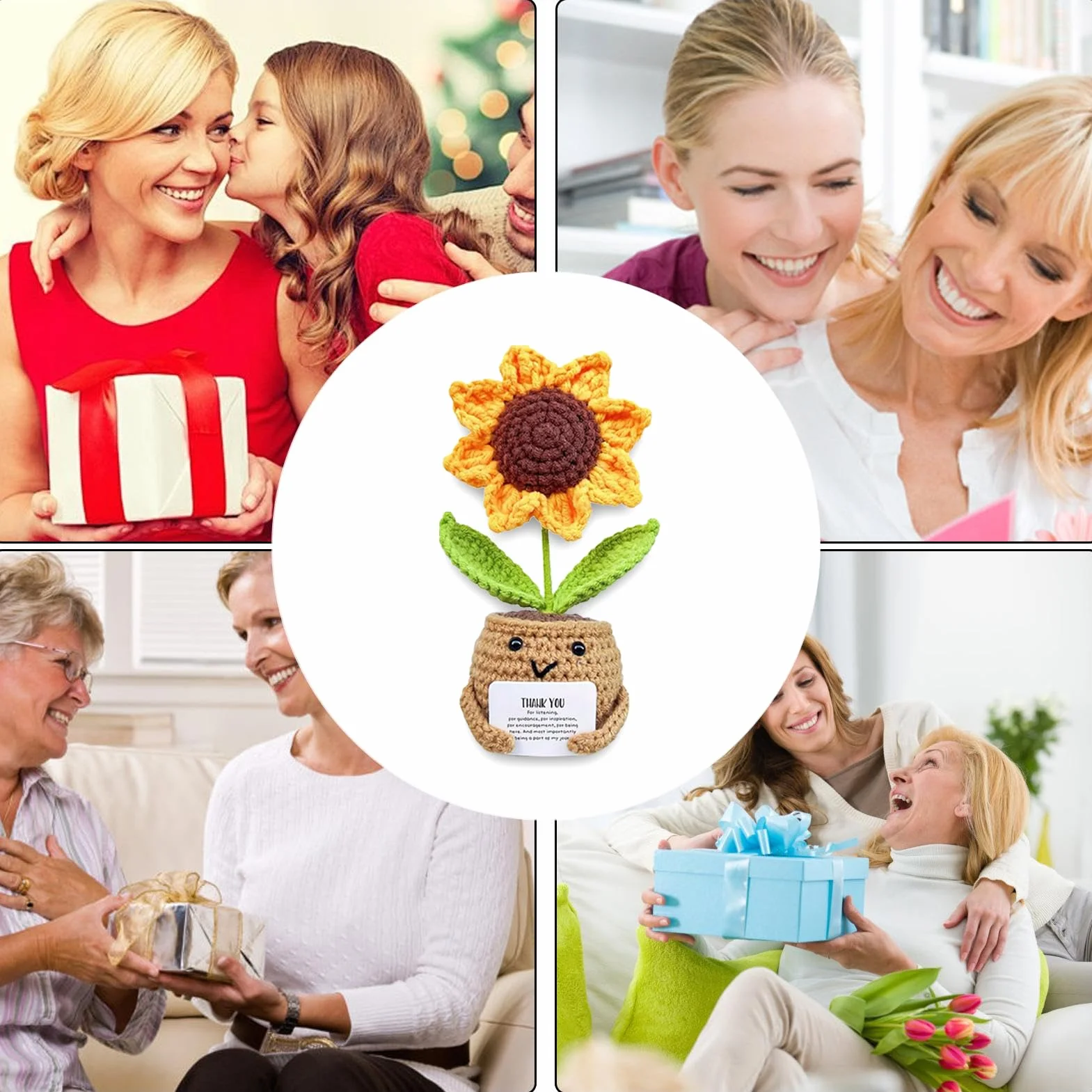 Generisch Supporto emotivo girasole, Girasole Positivo - Bambola edificante, M