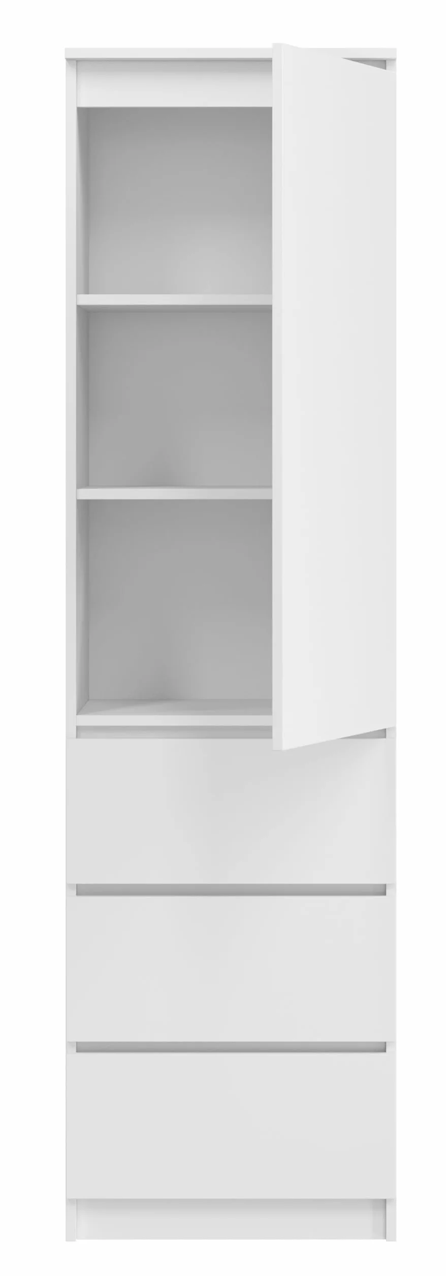 Armadio multiuso con 3 cassetti 3 scomparti e ante - Armadio per casa e ufficio 180,5x50x40cm (Bianco)