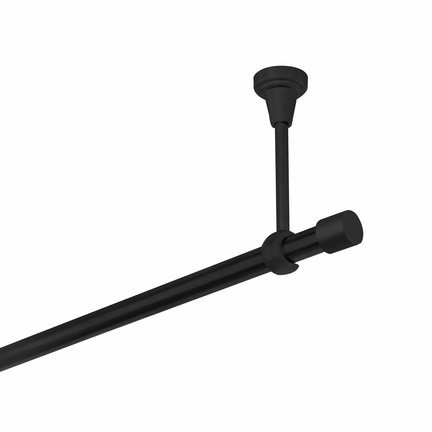 Bastone per tende nero 400 cm 1 binario 19 mm metallo fissaggio a soffitto tappo diritto