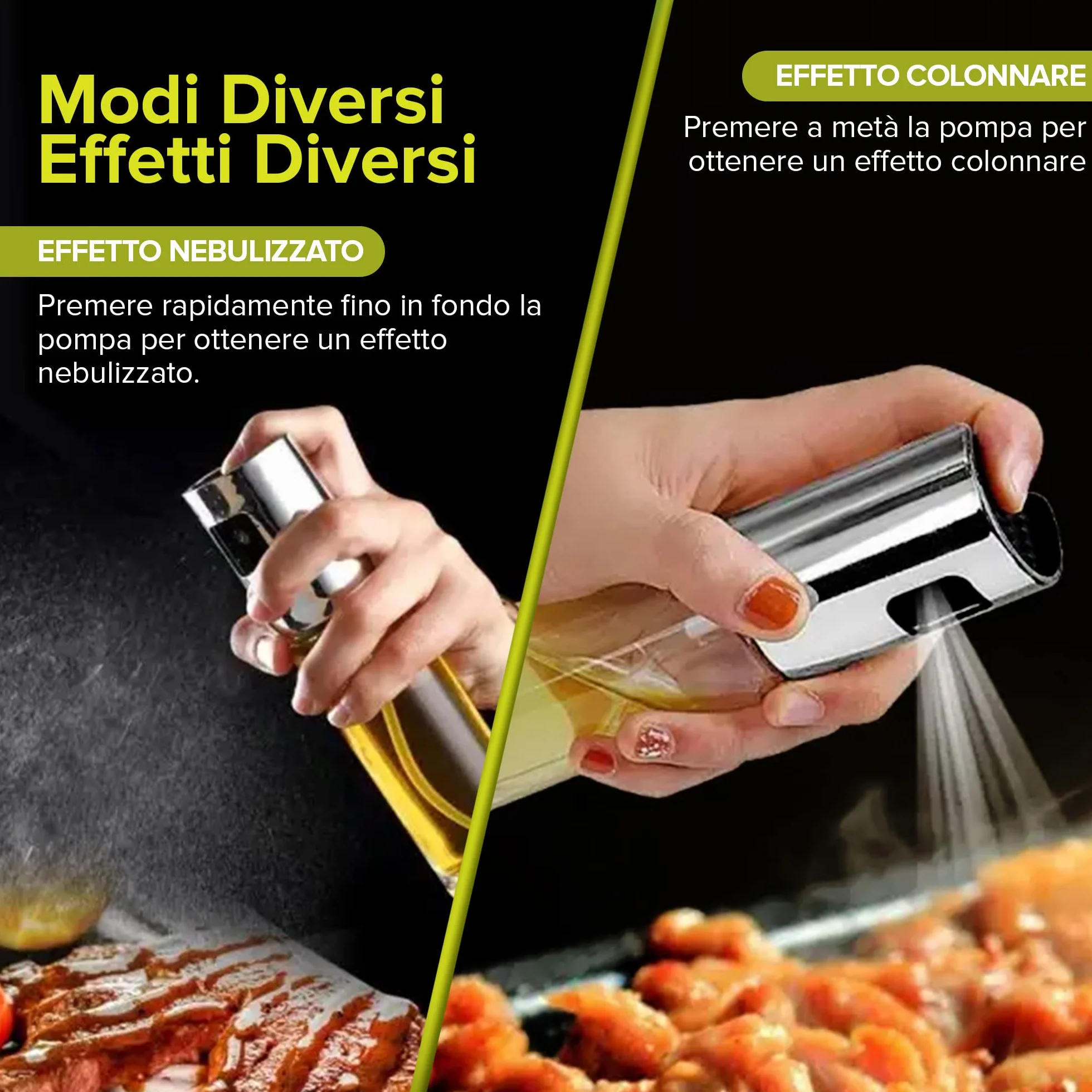 PORTENTUM Spruzzatore Olio Spray 100ml Antigoccia Oliera Vetro con Dispenser