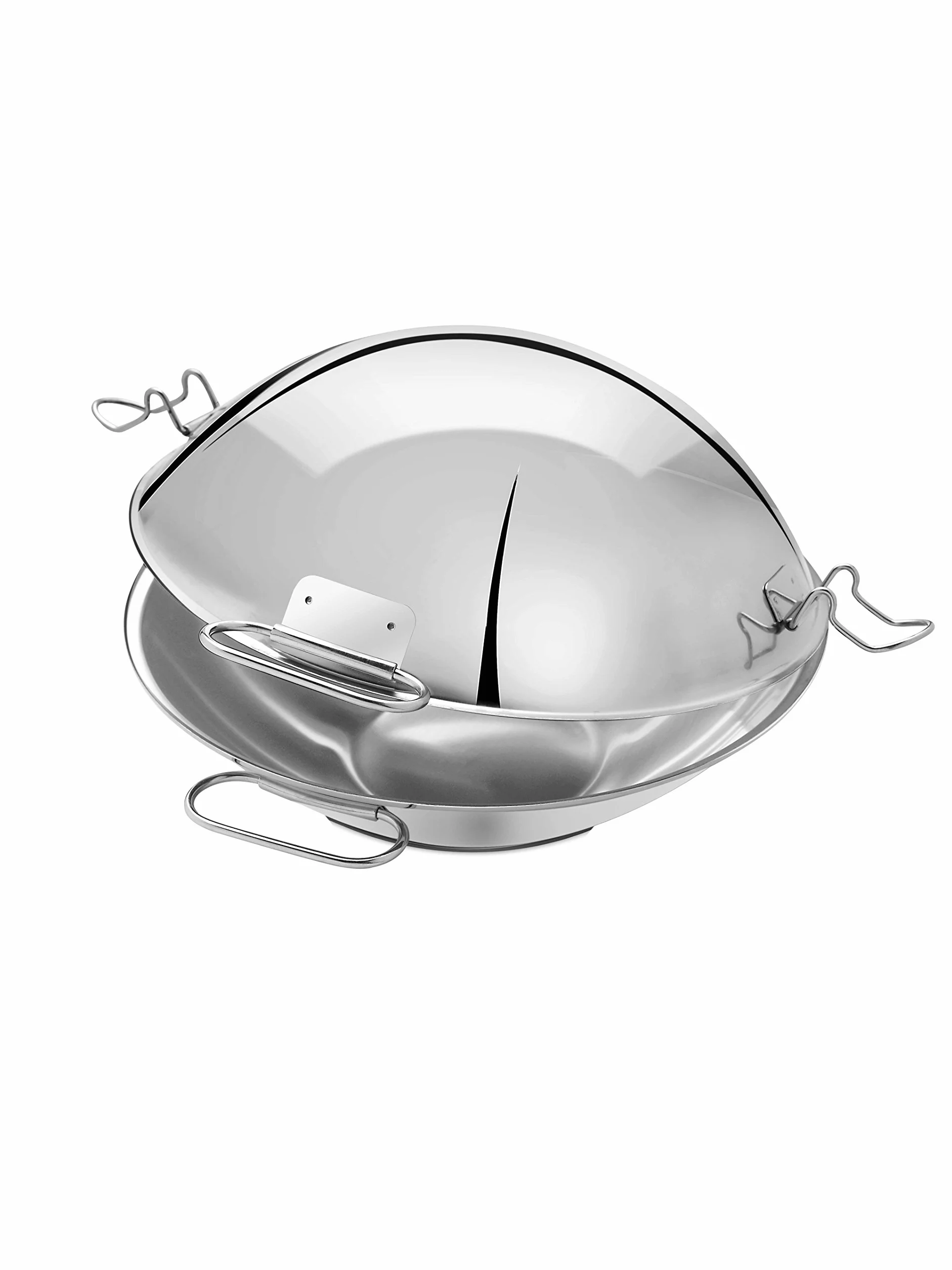 Artame ART32802 – Cataplana, Casseruola, Wok – Tutte Le luci di Cui induzione, Inox 18/10, Ø 24 cm, Argento