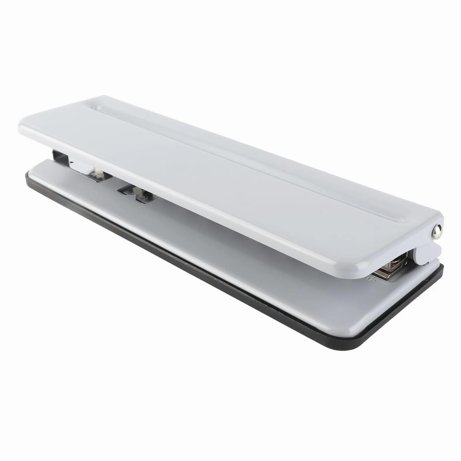 Perforatore Regolabile, Perforatore in Metallo a 12 Fori con Righello di Posizionamento per Rilegatura a Fogli Sfusi A4, Ideale per Ufficio o Scuola (GREY)