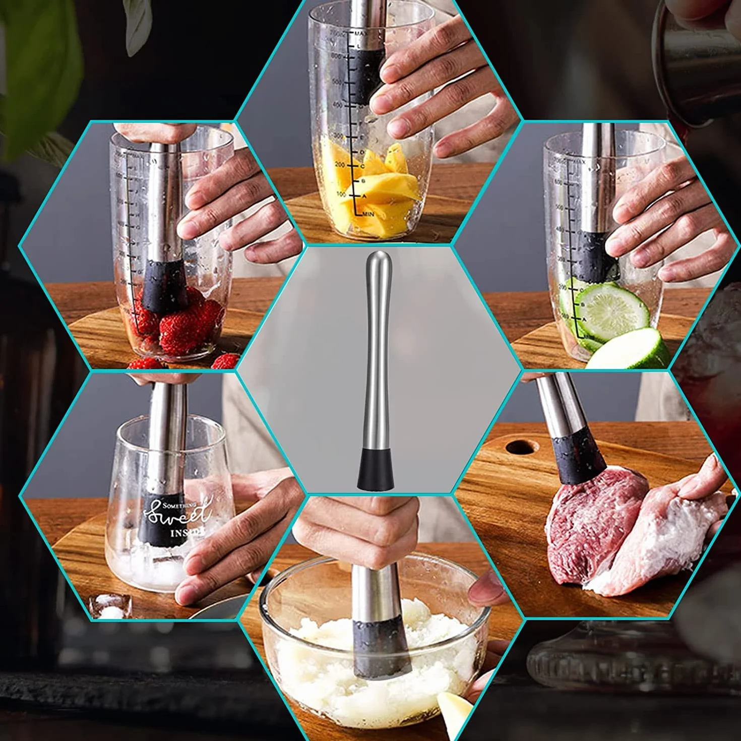 Pestello da Cocktail 25 cm Acciaio Inossidabile Schiacciapatate Limone