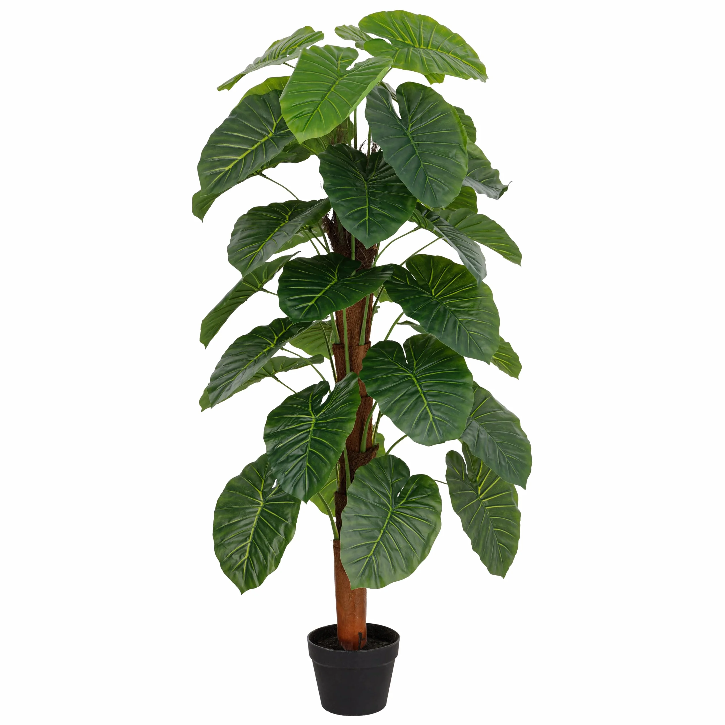 Baroni Home Pianta Artificiale Alocasia Finta 130 cm per Interno ed Esterno