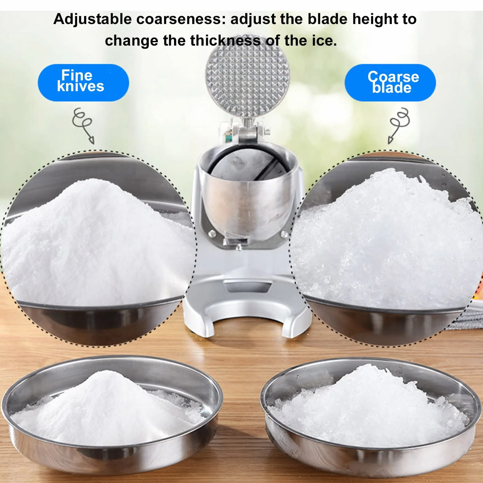 Tritaghiaccio Elettrico e Granita Istantanea â€“ Macchina per Granita con Ciotola, velocità Regolabile â€“ Trita Fino a 95 kg/h