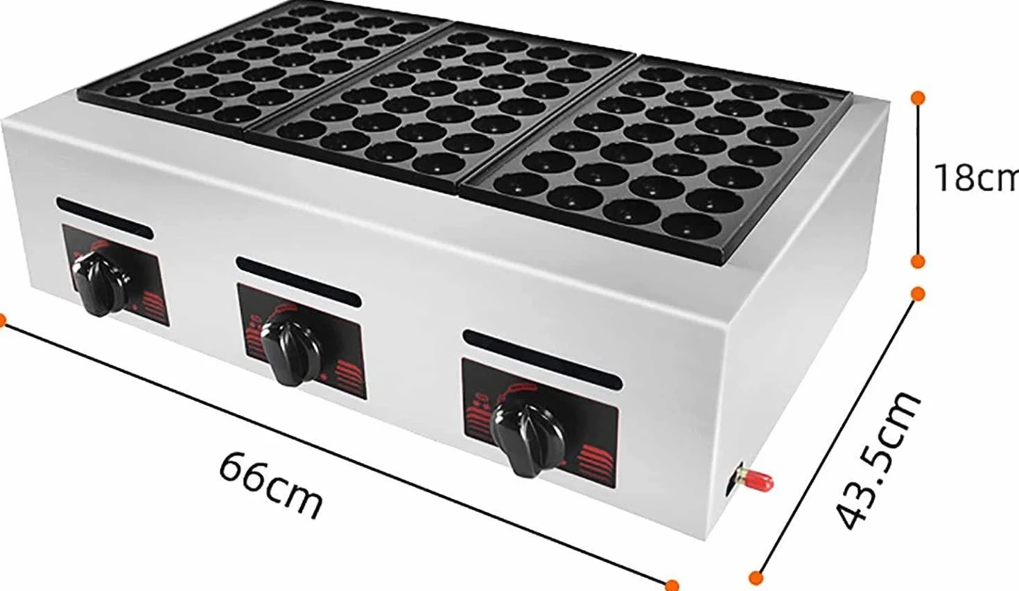 Macchina per Takoyaki a Gas Commerciale 84 Fori, Padella Antiaderente, per Ristorante