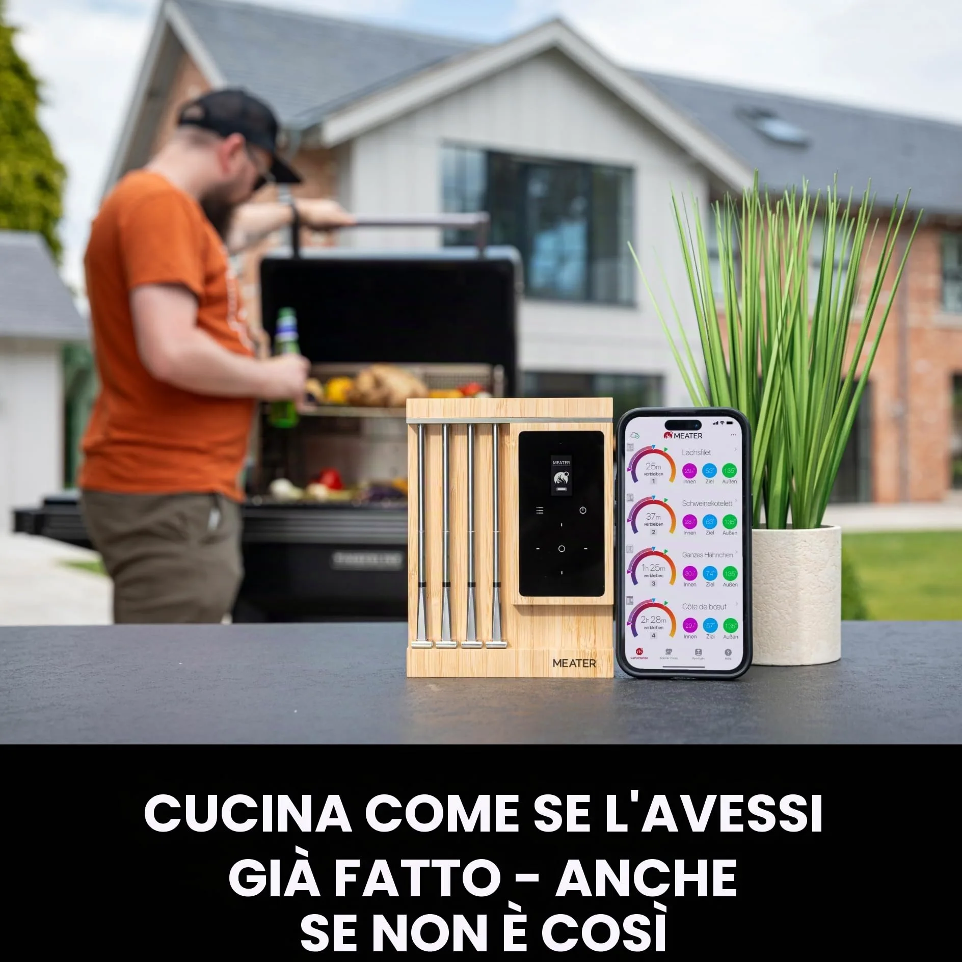 MEATER Pro XL [Novità]: Il termometro per carne wireless intelligente con quattro sonde avanzate | Sensori Multisensore | BBQ, forno, barbecue, affumicatore, friggitrice ad aria calda, friggitrice