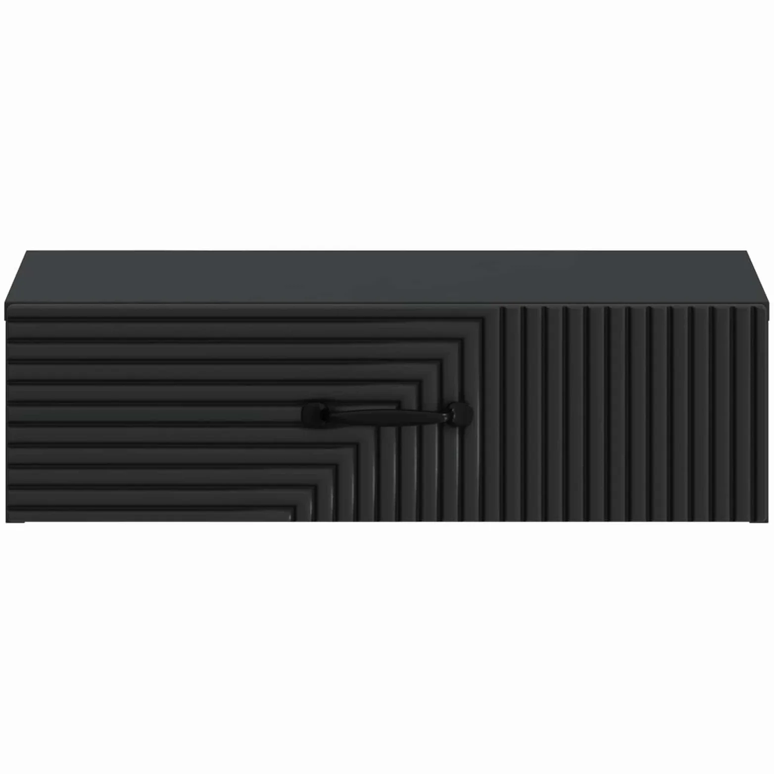 Tavolino da parete in legno nero, 59 x 34,5 x 17 cm, con cassetto, per soggiorno, corridoio, ufficio, versatile come ripiano e organizer