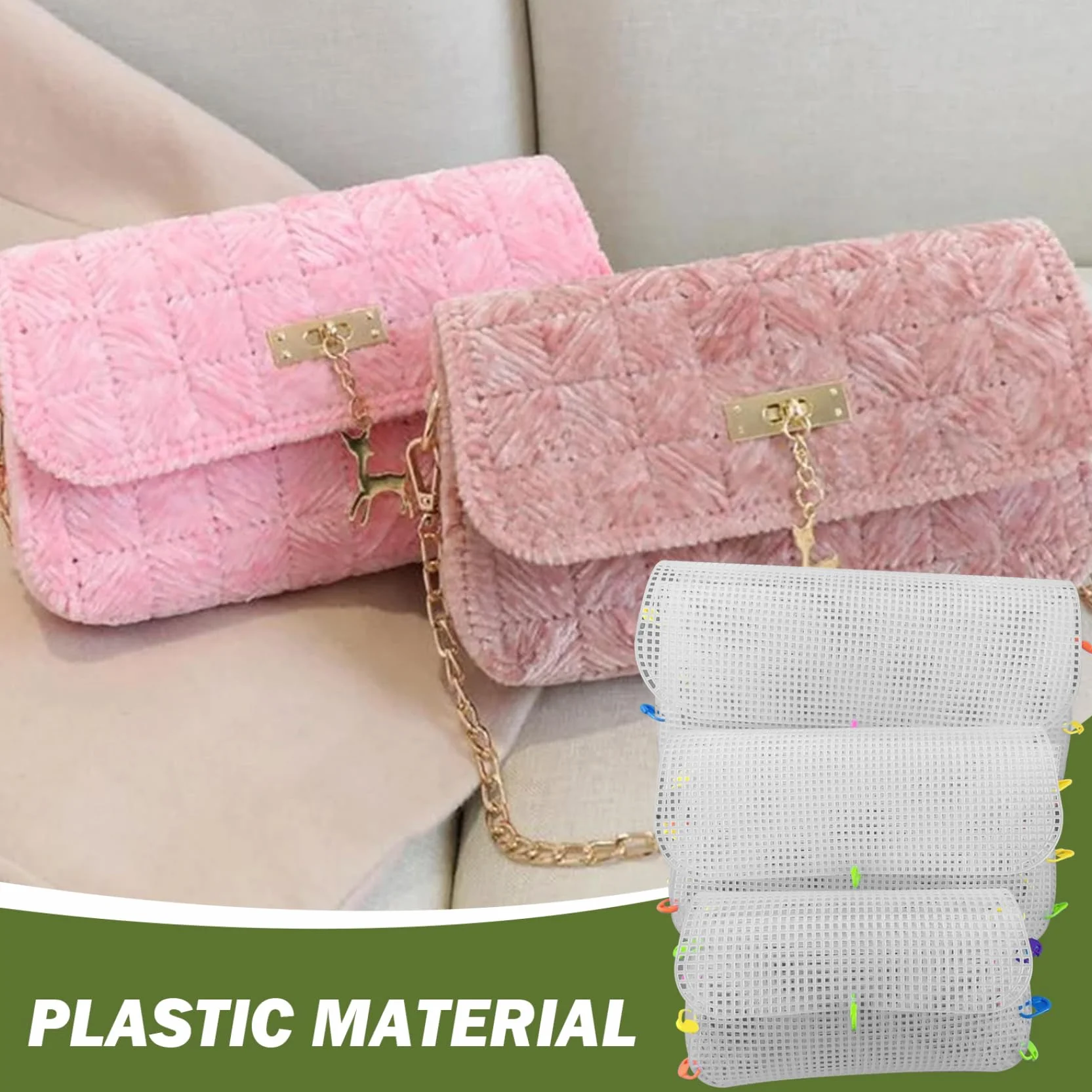 Fogli di Tela di plastica, 3pcs 3 Dimensioni di Mesh di plastica, Motivi in ​​Tela di plastica Fai -da -Te per la Produzione di Uncinetto in Maglia da Gallina da Ricamo, Tela di plastica