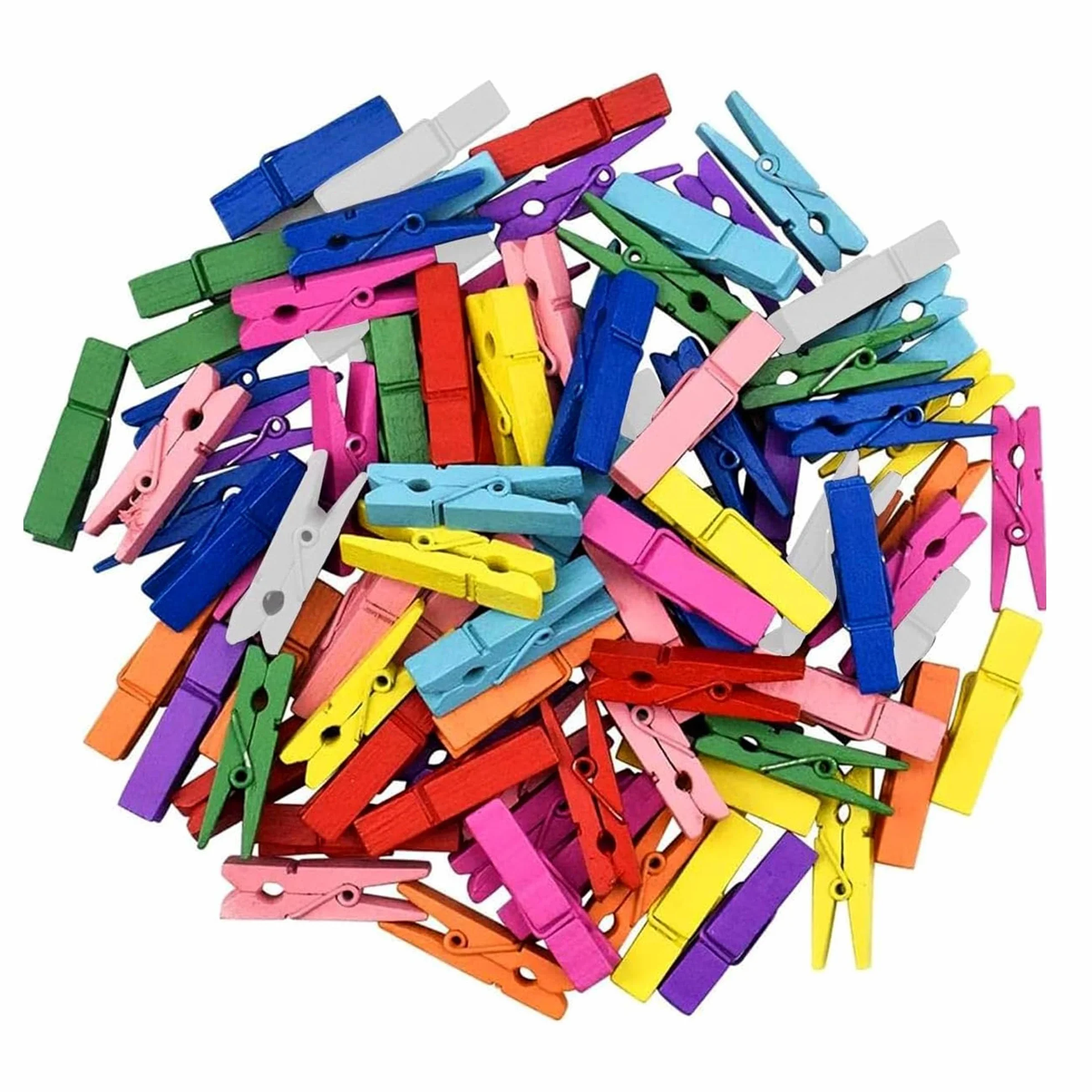 Mini Mollette in Legno Colorato 120 Pezzi per Decorazioni Fai da Te Foto Scrapbooking Biglietti Etichette Carta Regali Lavoretti 3,5 cm Clip Appendi Creative