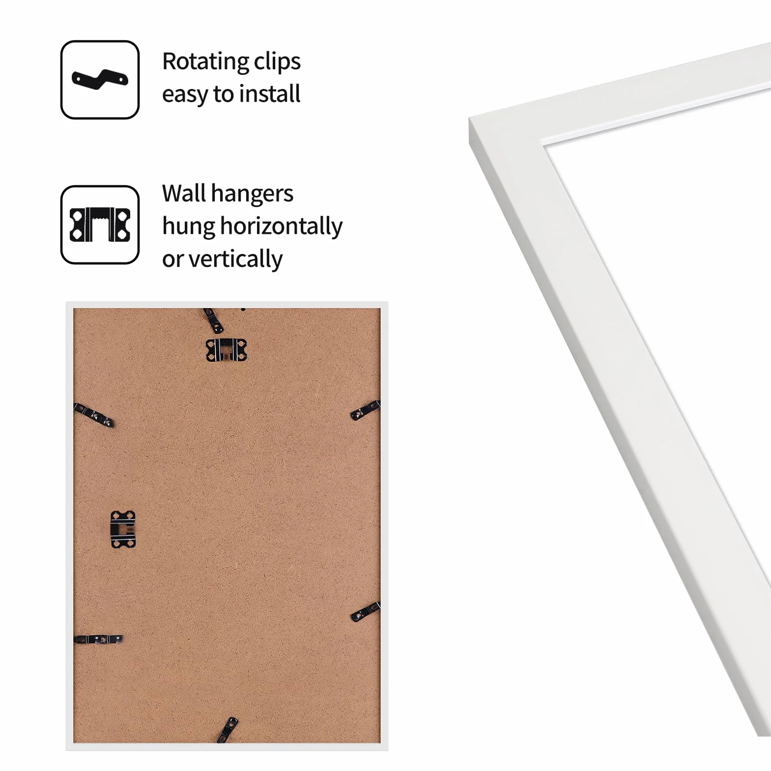 Giftgarden Cornice A3 PVC Bianca da Parete Set 12