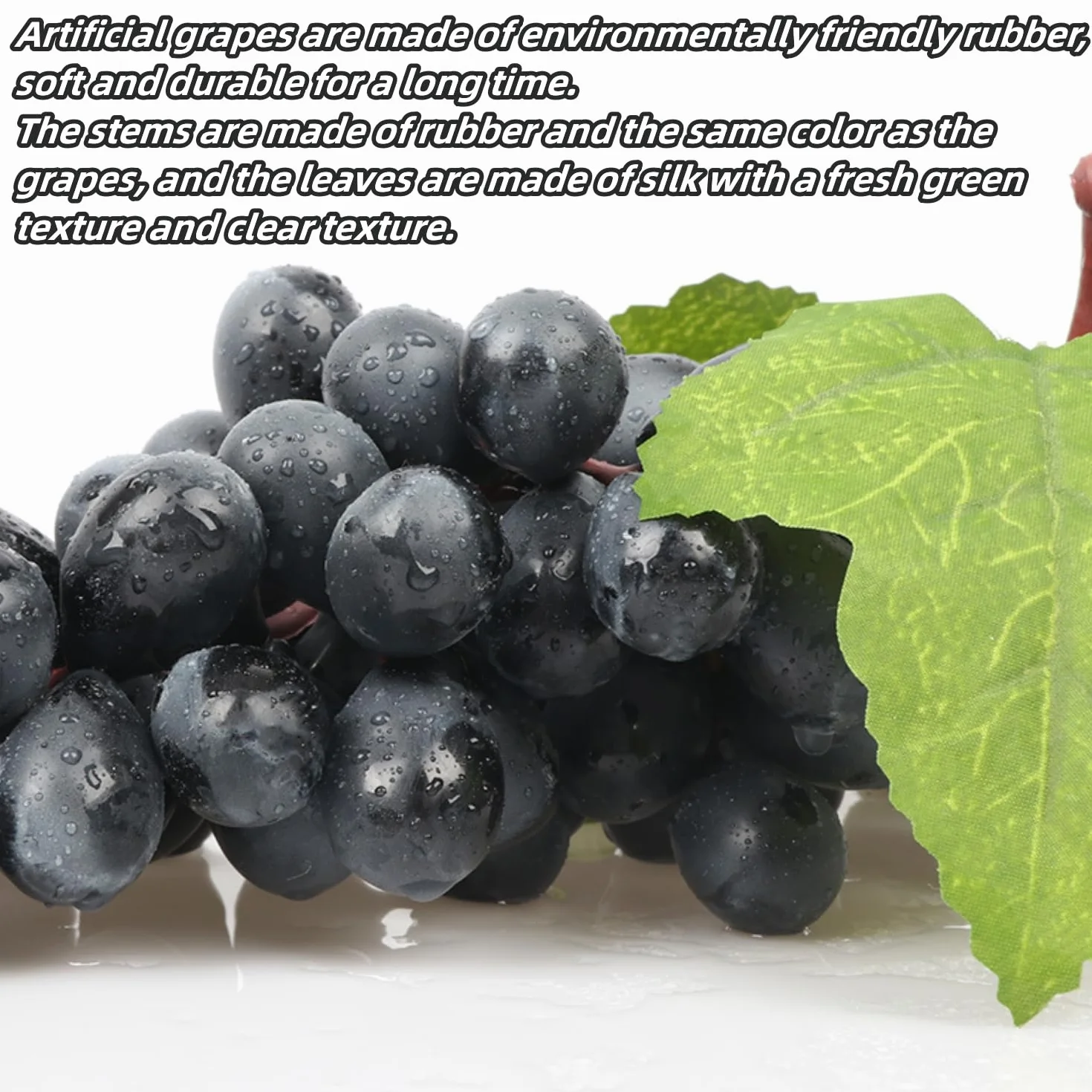 Uva Artificiale 5 Pezzi Tokaneit, Grappoli Decorativi in Gomma Smerigliata per Presentazione Frutta e Vino
